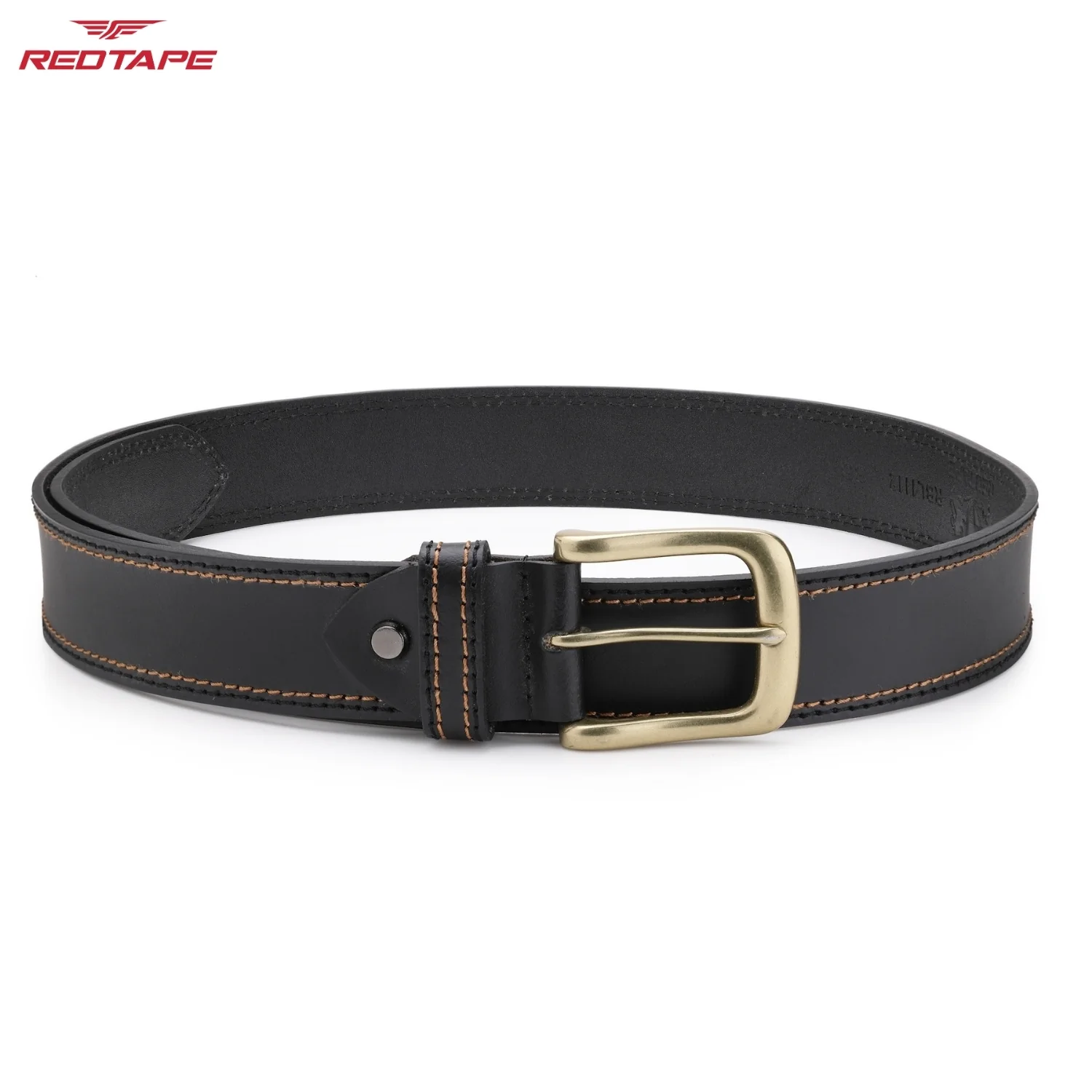 Men's Black Leather Belt - Image 5