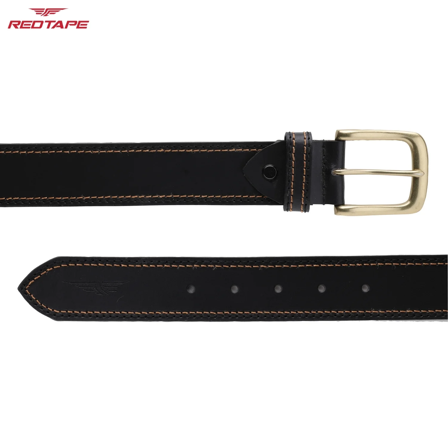 Men's Black Leather Belt - Image 6