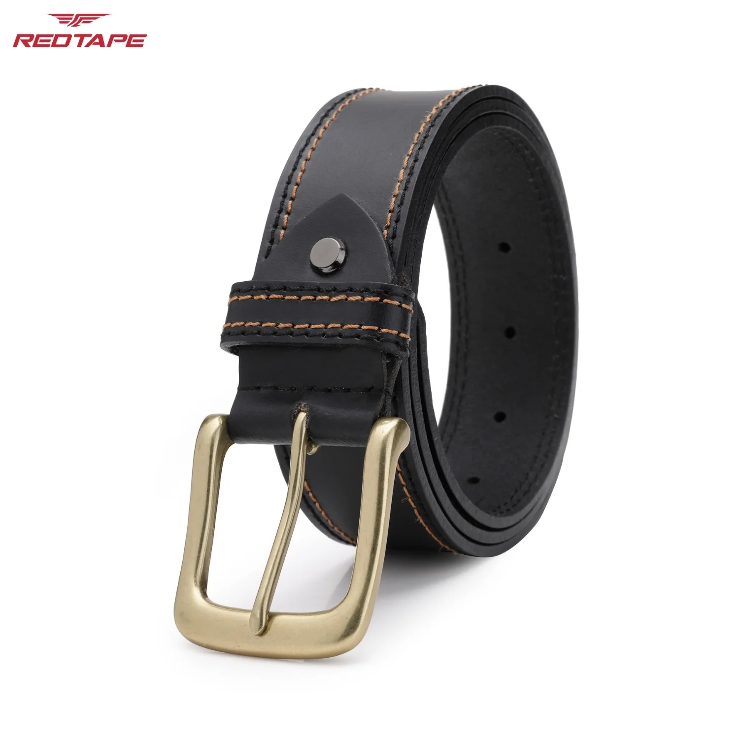 Men's Black Leather Belt - Image 7