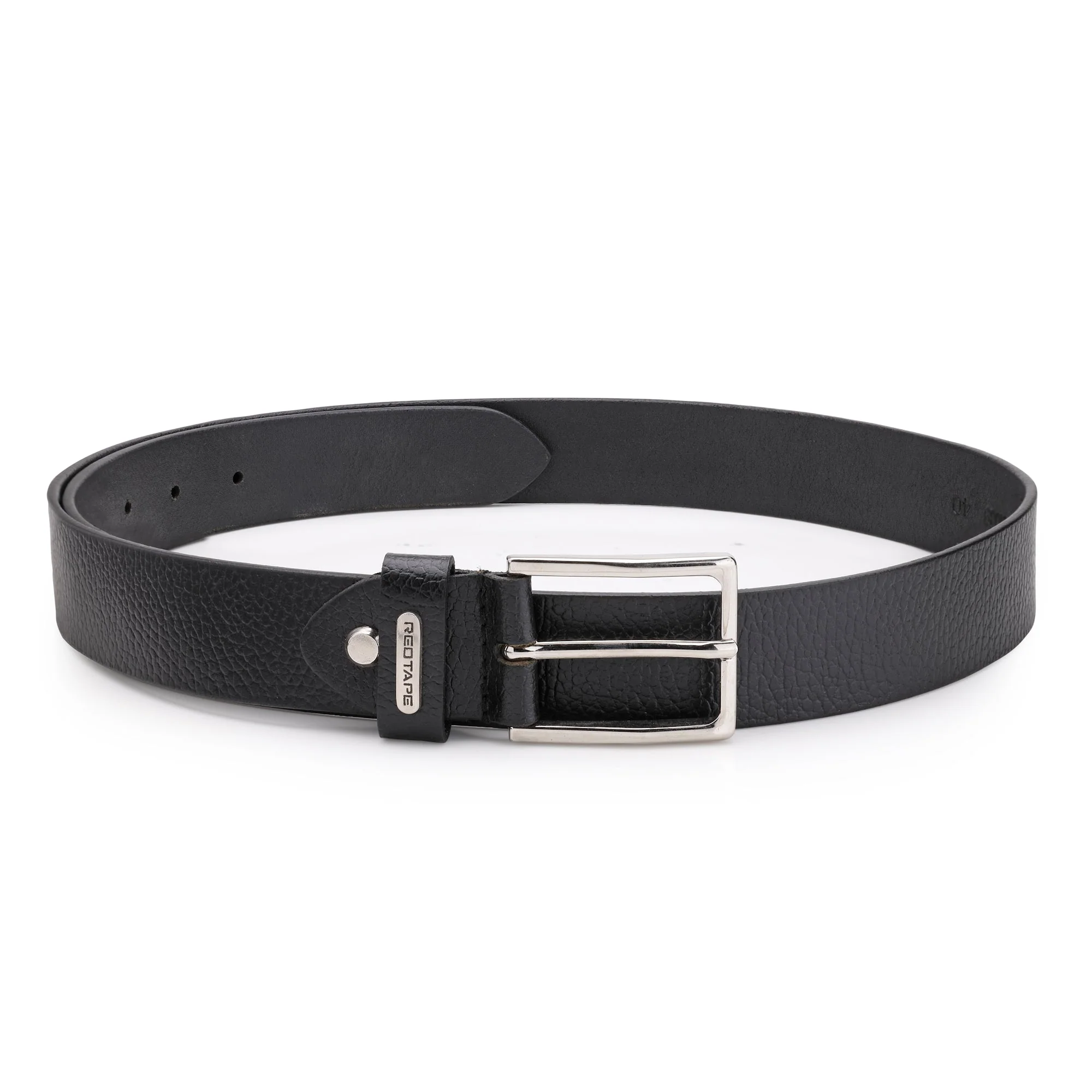 Men's Black Leather Belt - Image 5