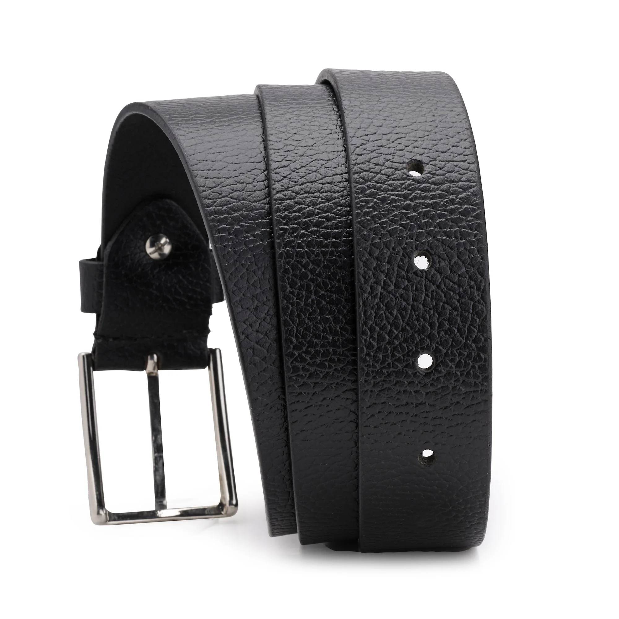 Men's Black Leather Belt - Image 6