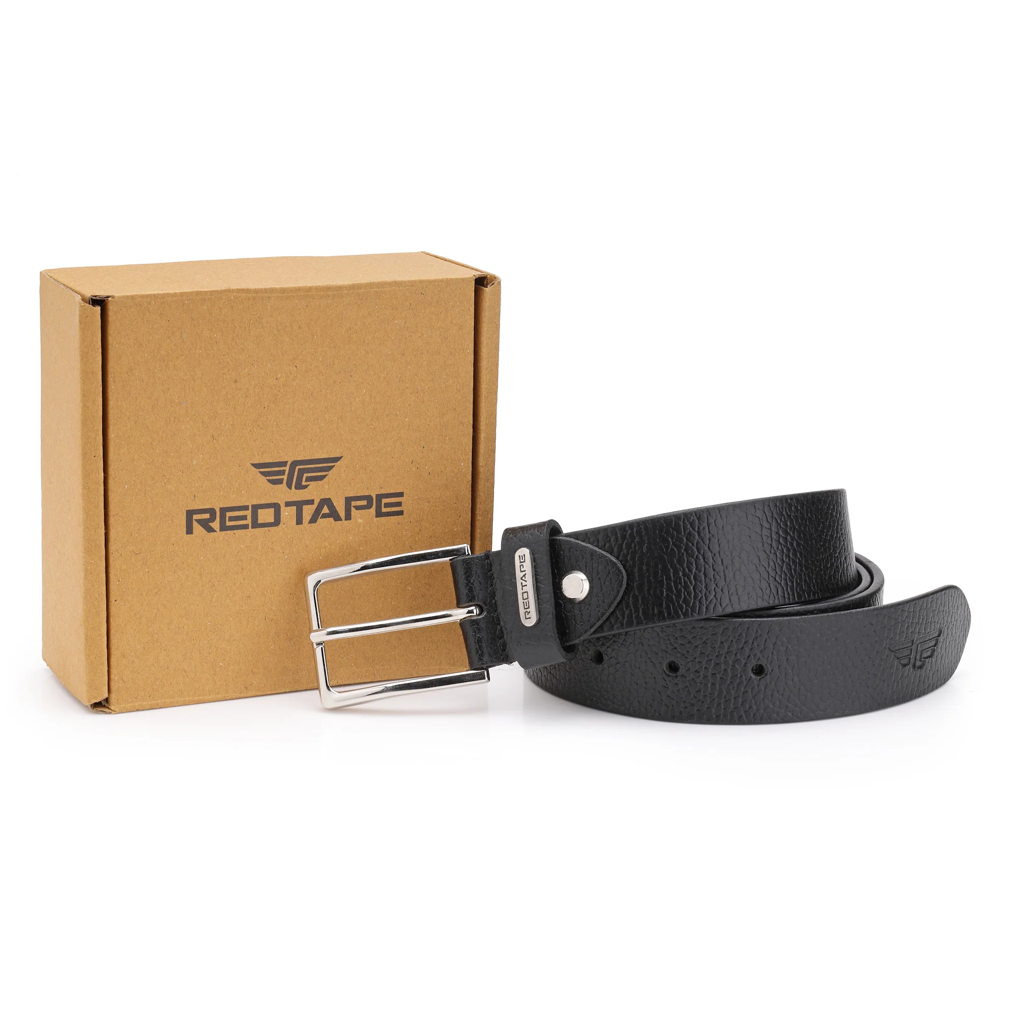 Men's Black Leather Belt - Image 7