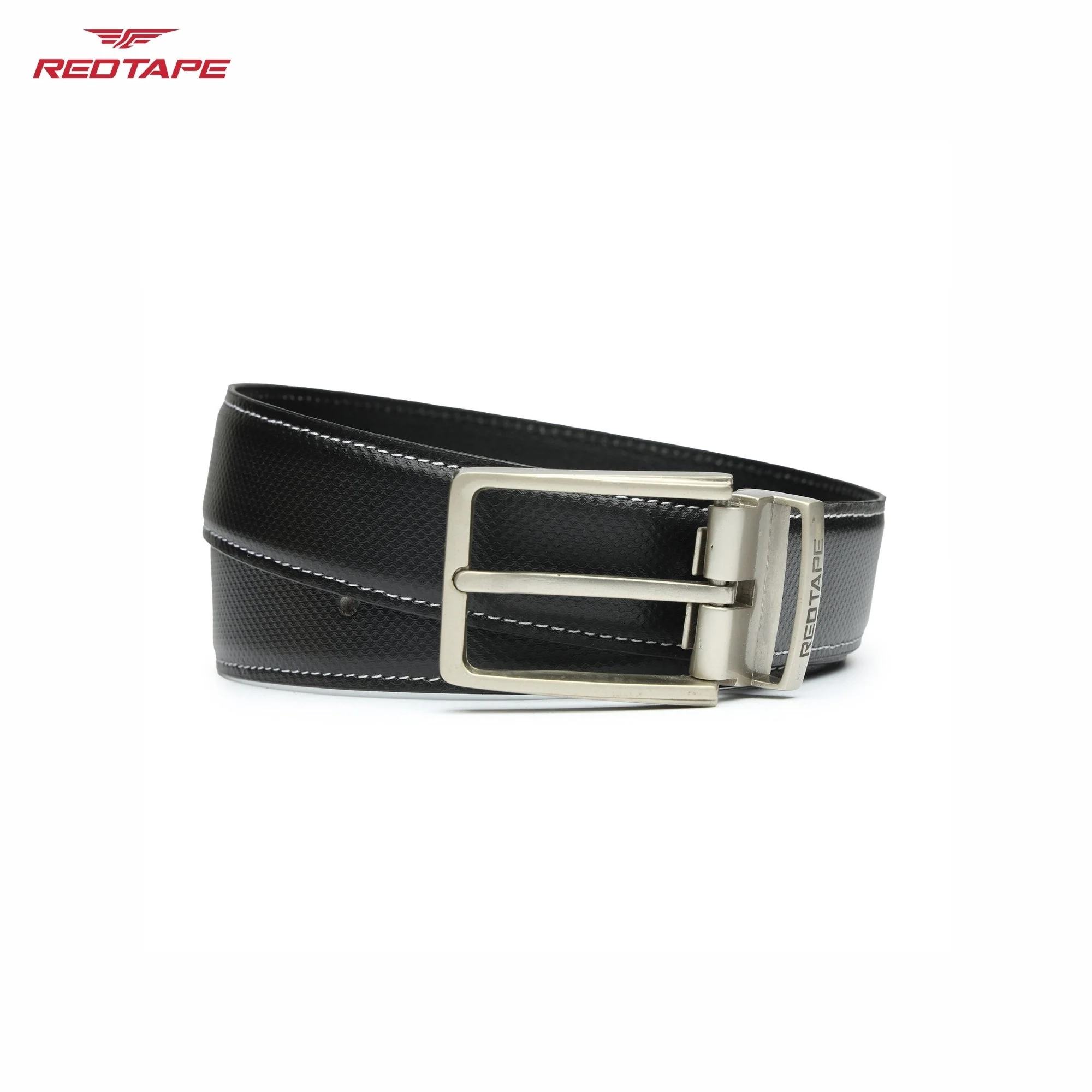 Men's Black Leather Belt - Image 4