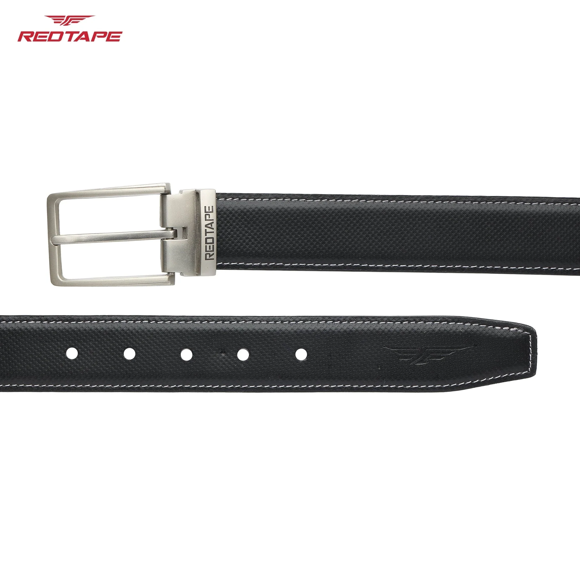 Men's Black Leather Belt - Image 5