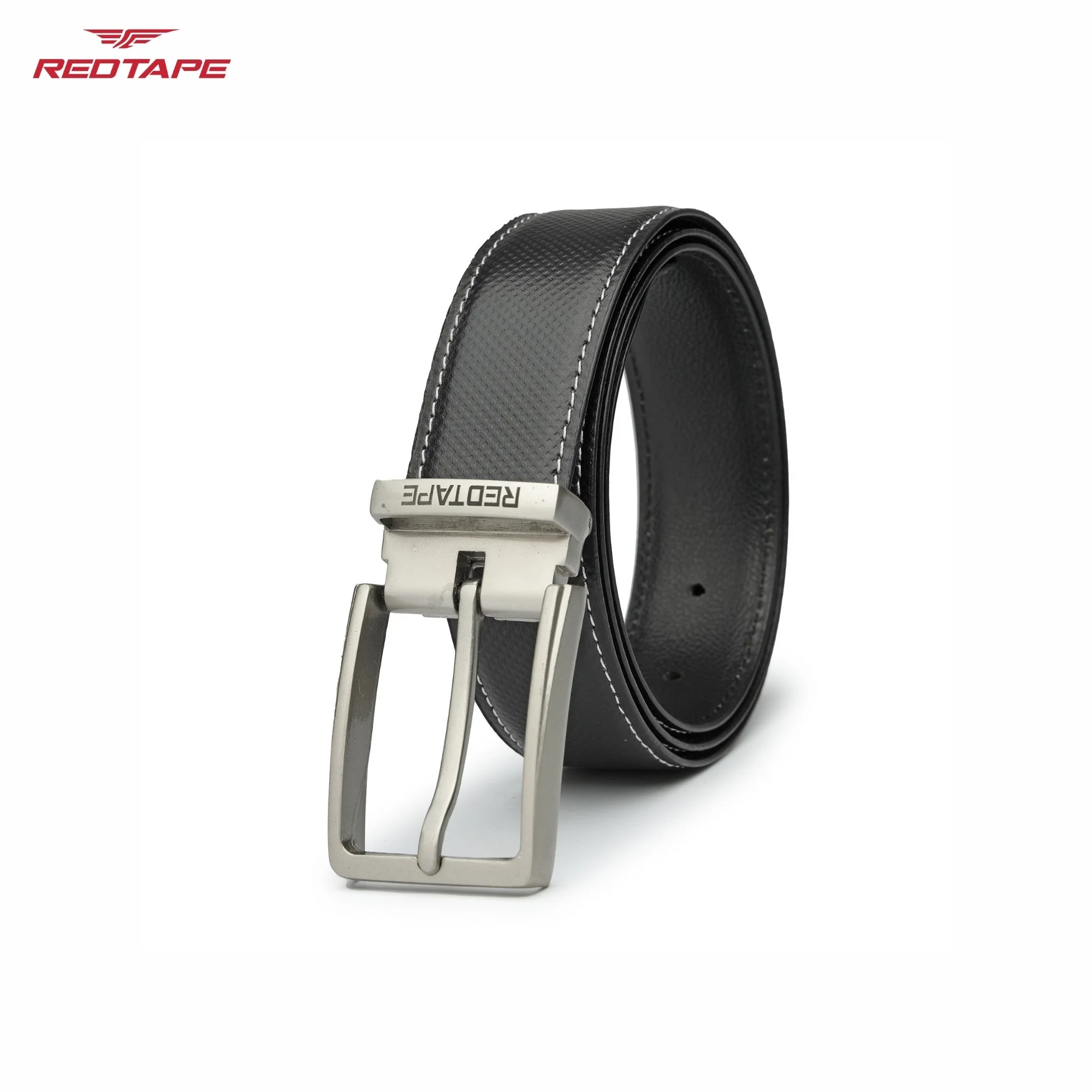 Men's Black Leather Belt - Image 6