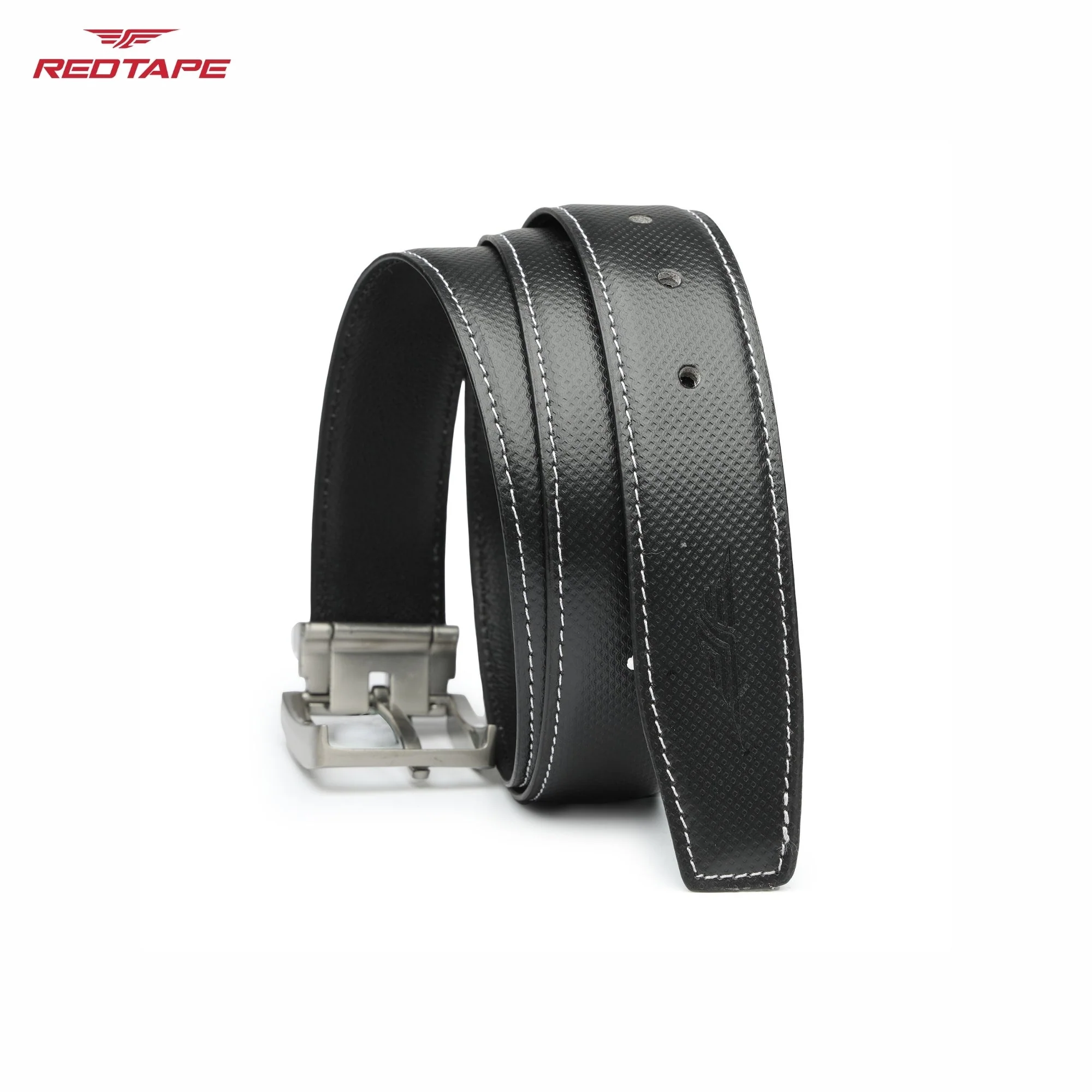 Men's Black Leather Belt - Image 7