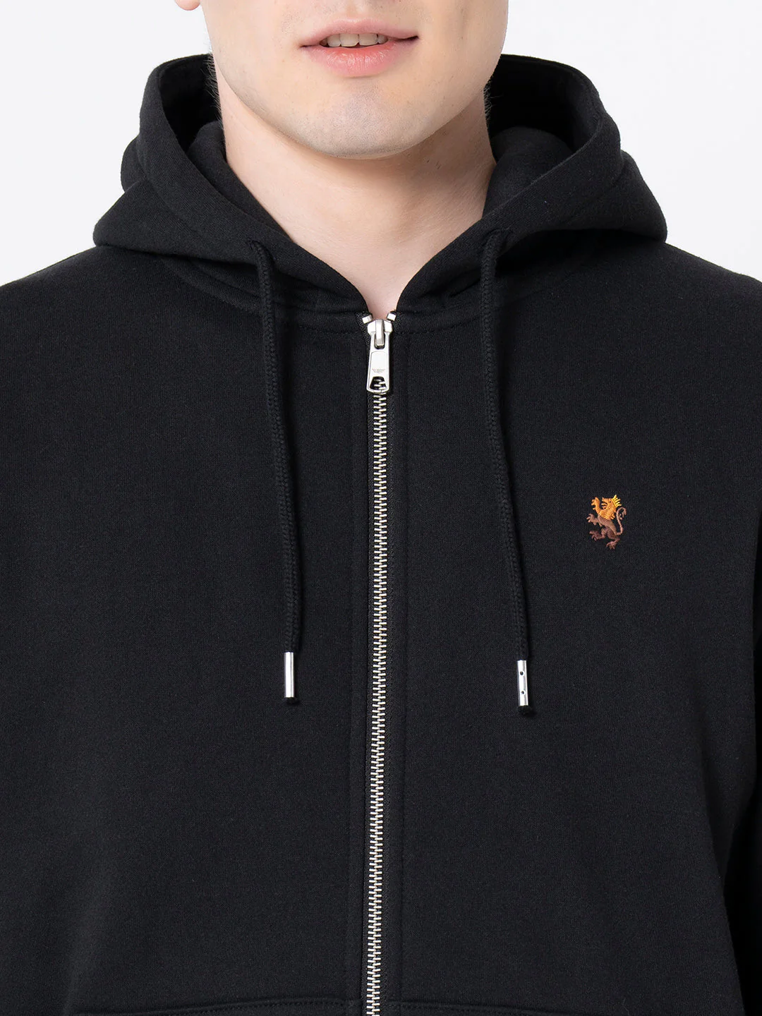 Men's Black Solid Hoodie - Image 4