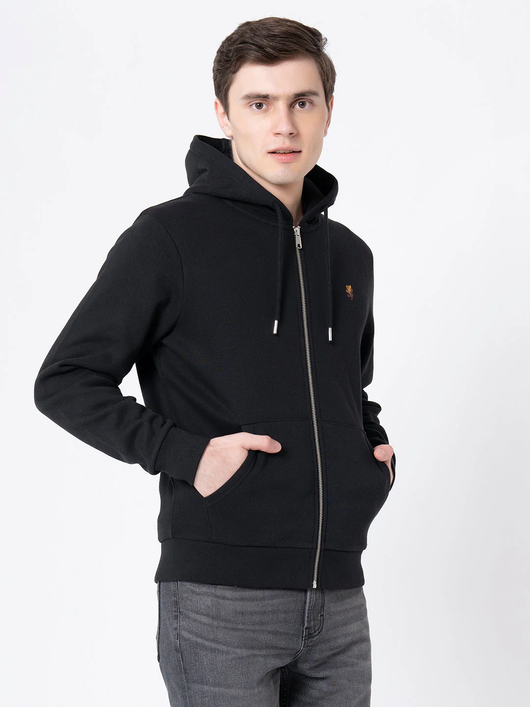 Men's Black Solid Hoodie - Image 6