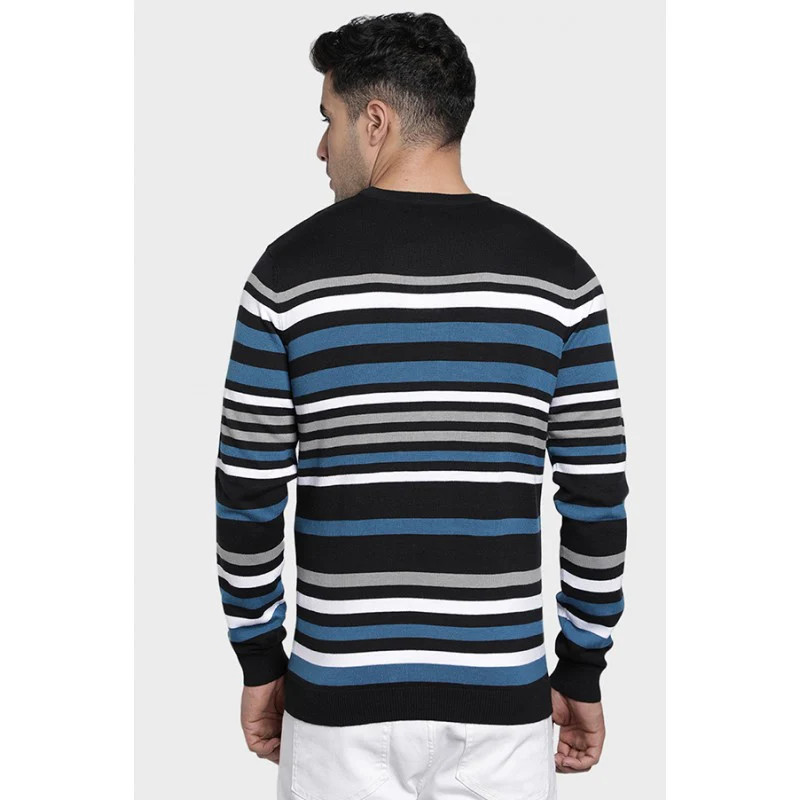Men's Black Cotton Acrylic Sweater - Image 4