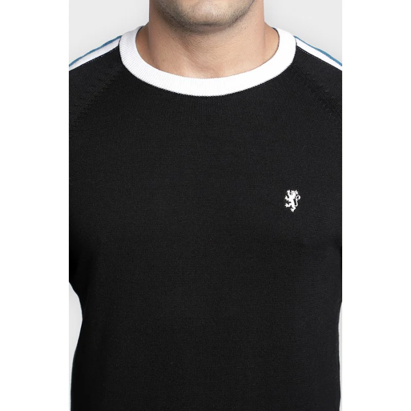 Men's Black Cotton Sweater - Image 4