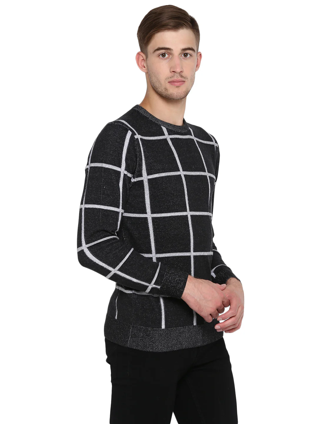 Men's Black Cotton Sweater - Image 6