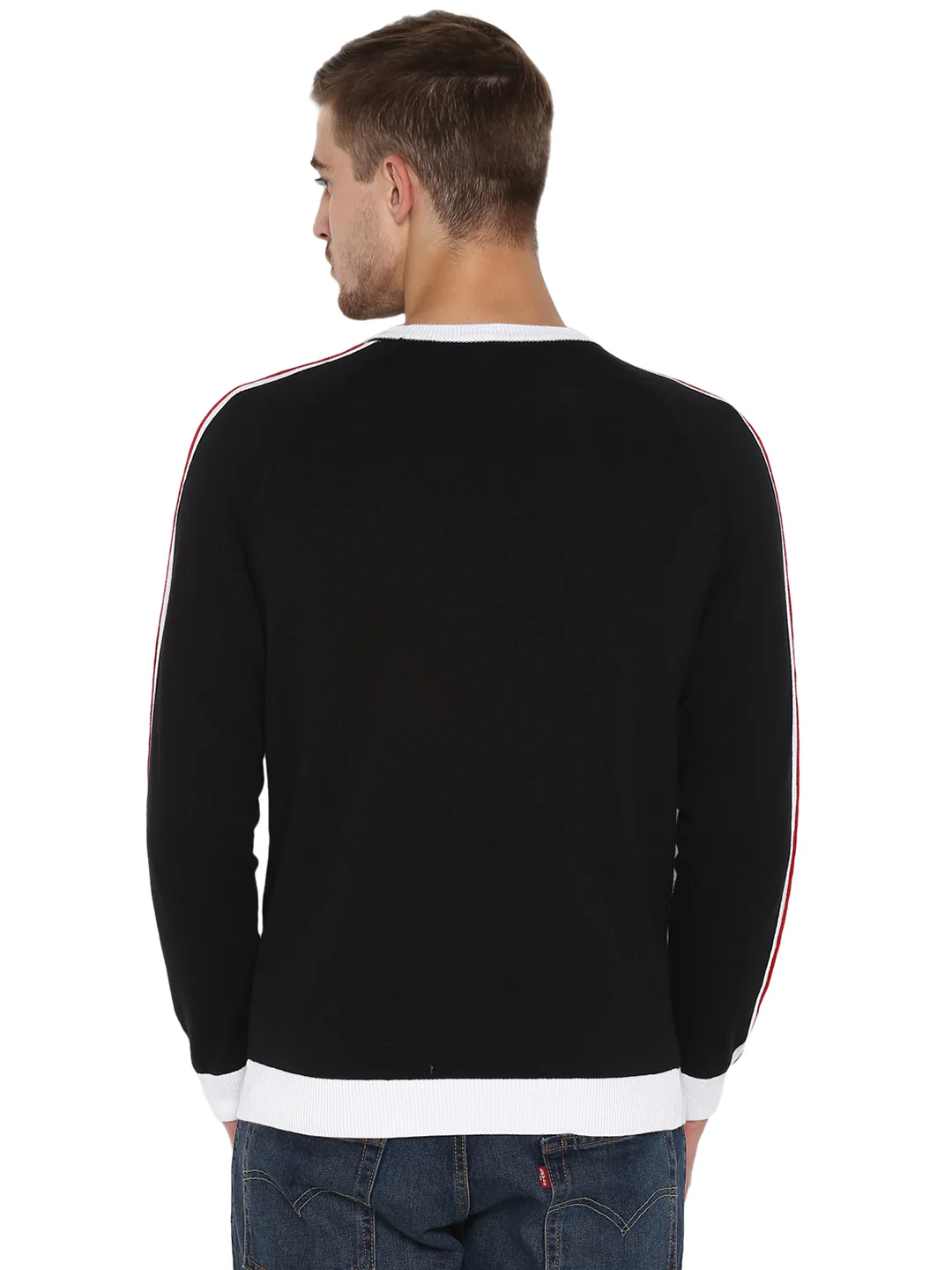 Mens Black Cotton Sweater - Image 5