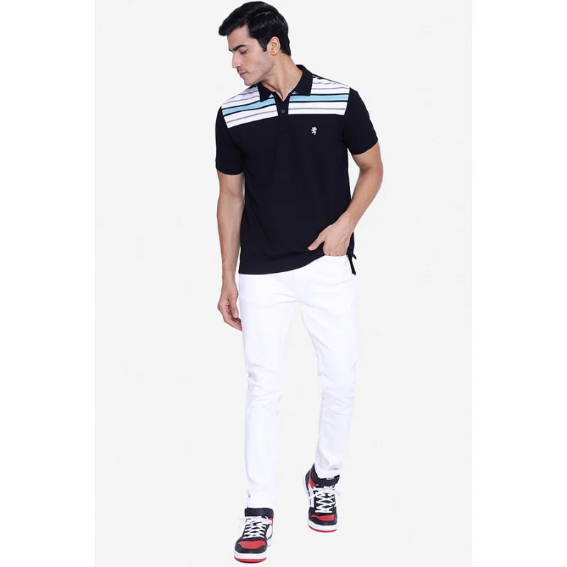 Men's Black Collared T-Shirt - Image 5
