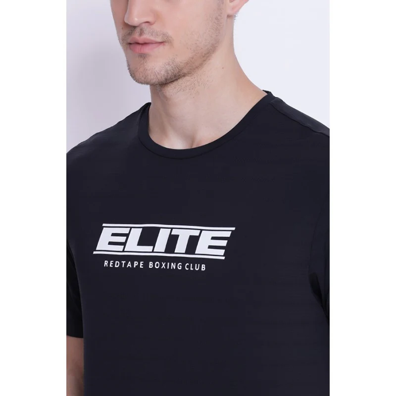 Men's Black Round Neck Active Wear T-Shirt - Image 4