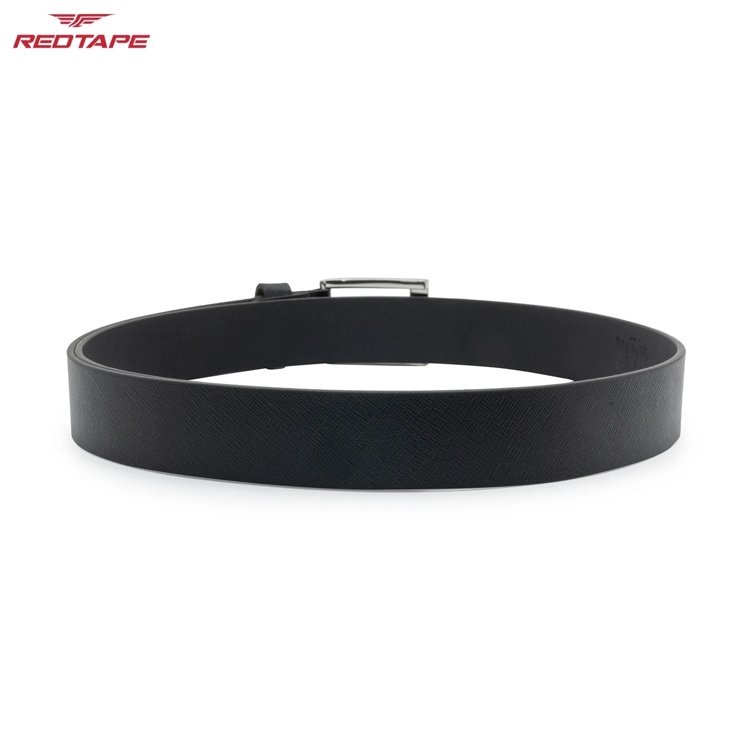 Men's Black Textured Leather Belt - Image 7