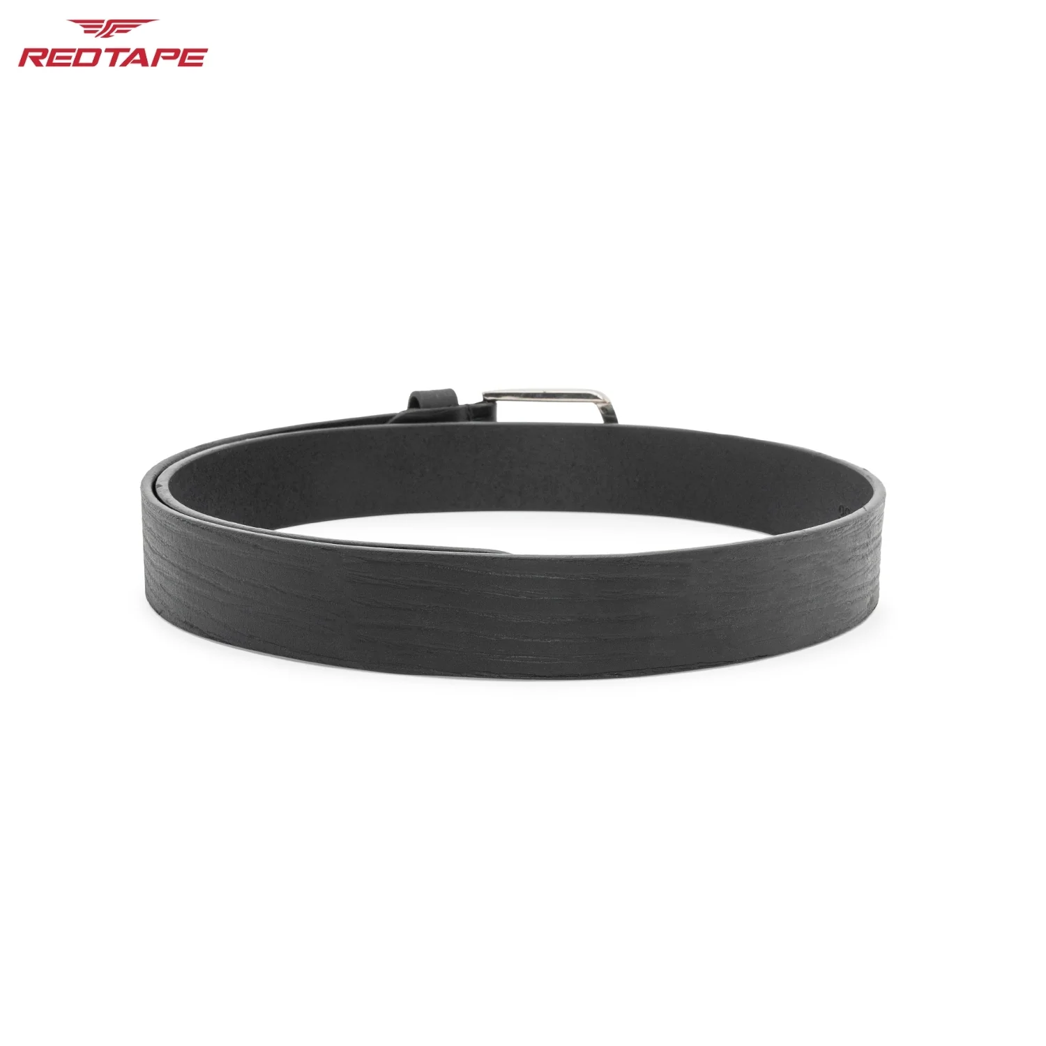 Men's Black Textured Leather Belt - Image 6