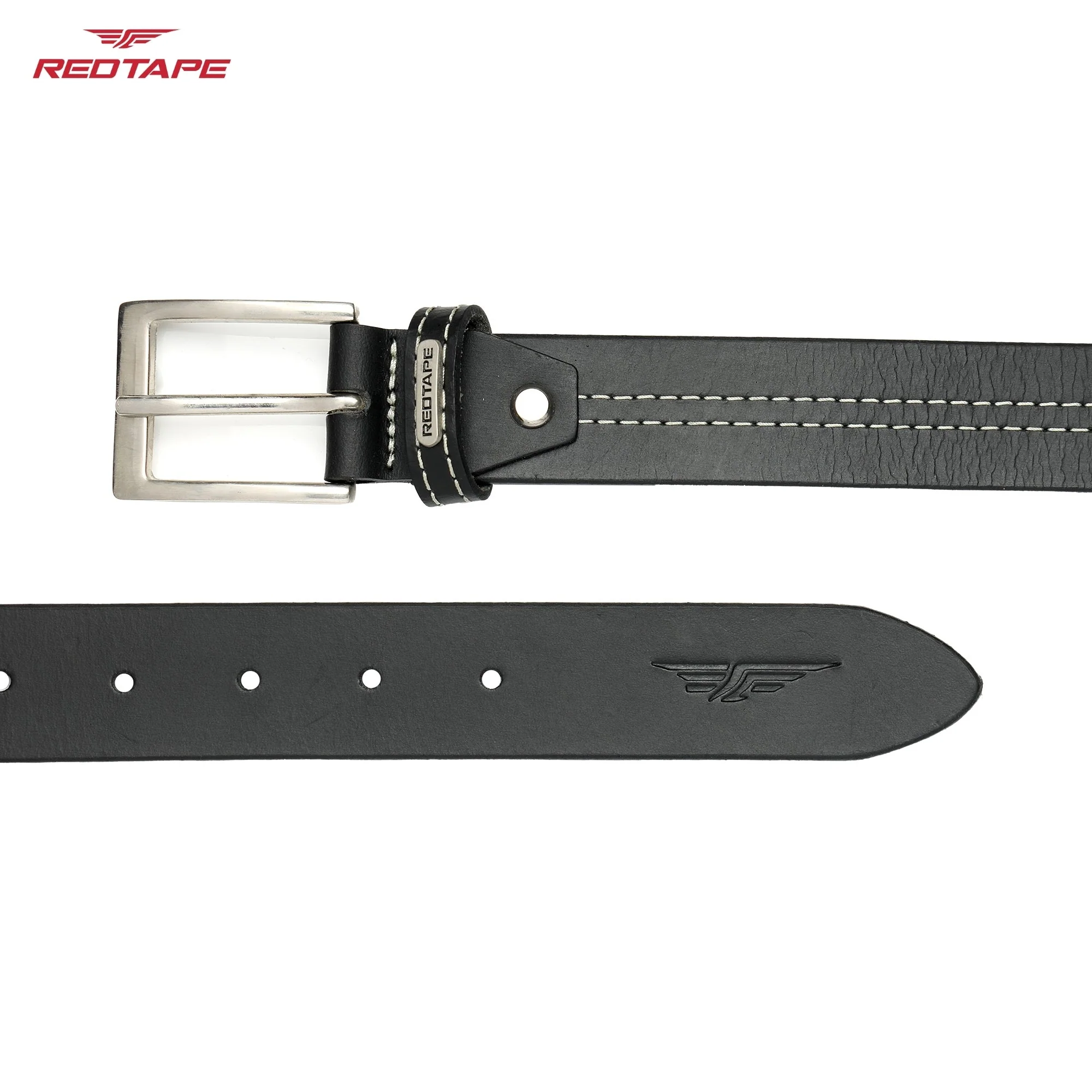 Men's Black Casual Leather Belt - Image 5