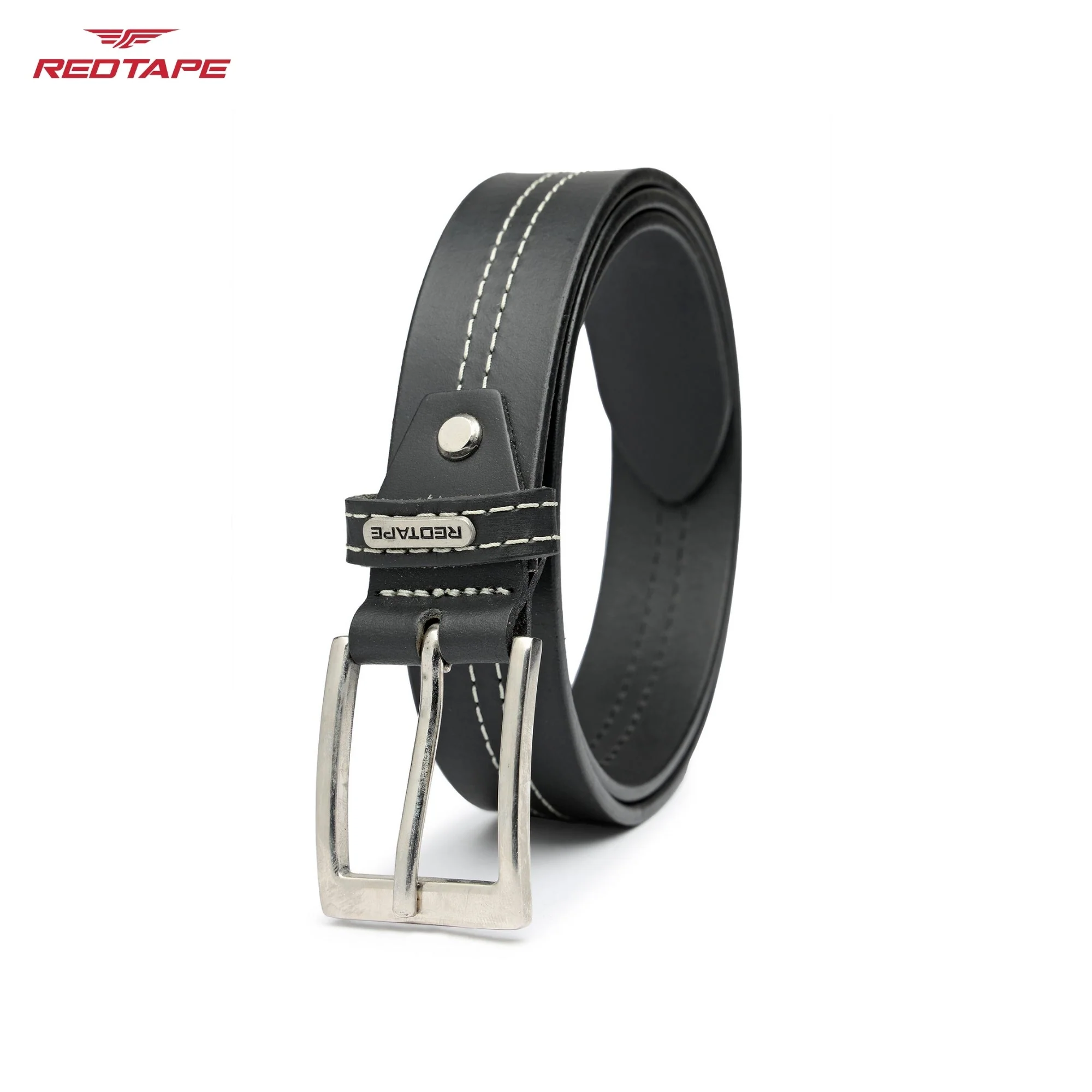 Men's Black Casual Leather Belt - Image 6