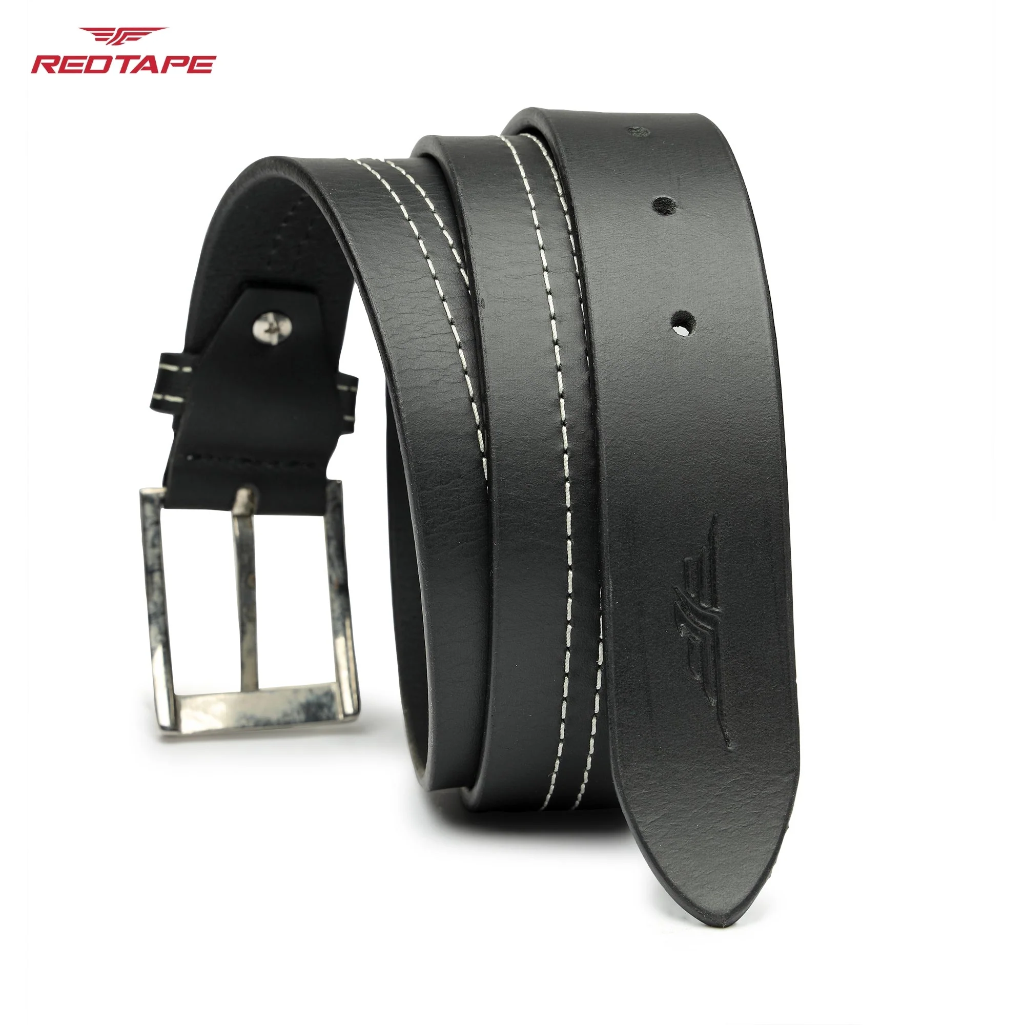 Men's Black Casual Leather Belt - Image 7