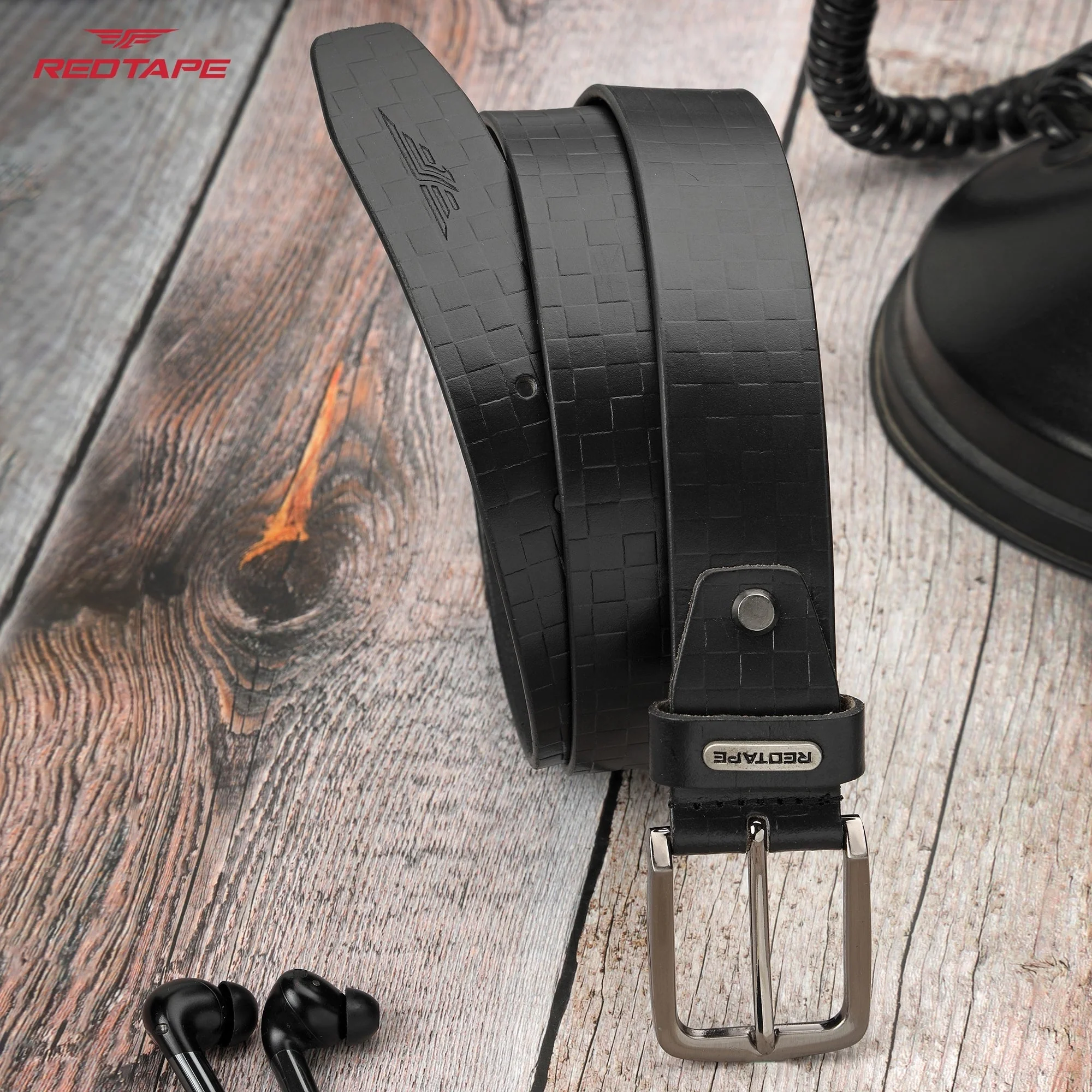 Men's Black Formal Leather Belt - Image 2