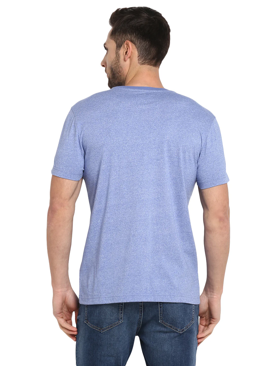 Mens Blue Melange T Shirt - Image 5