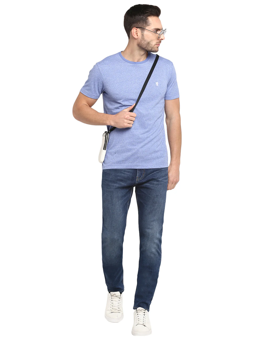 Mens Blue Melange T Shirt - Image 6