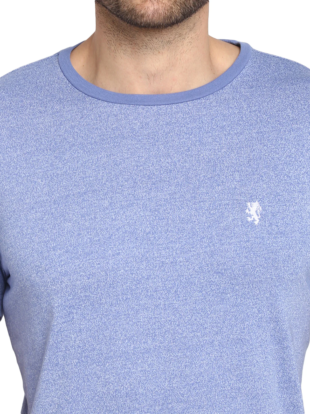 Mens Blue Melange T Shirt - Image 7