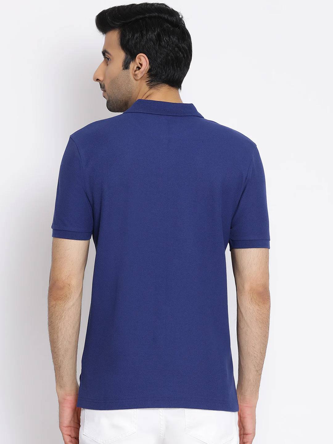 Men's Blue Collared T-Shirt - Image 4