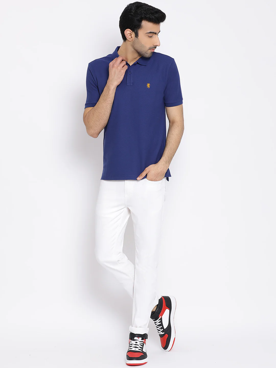 Men's Blue Collared T-Shirt - Image 5