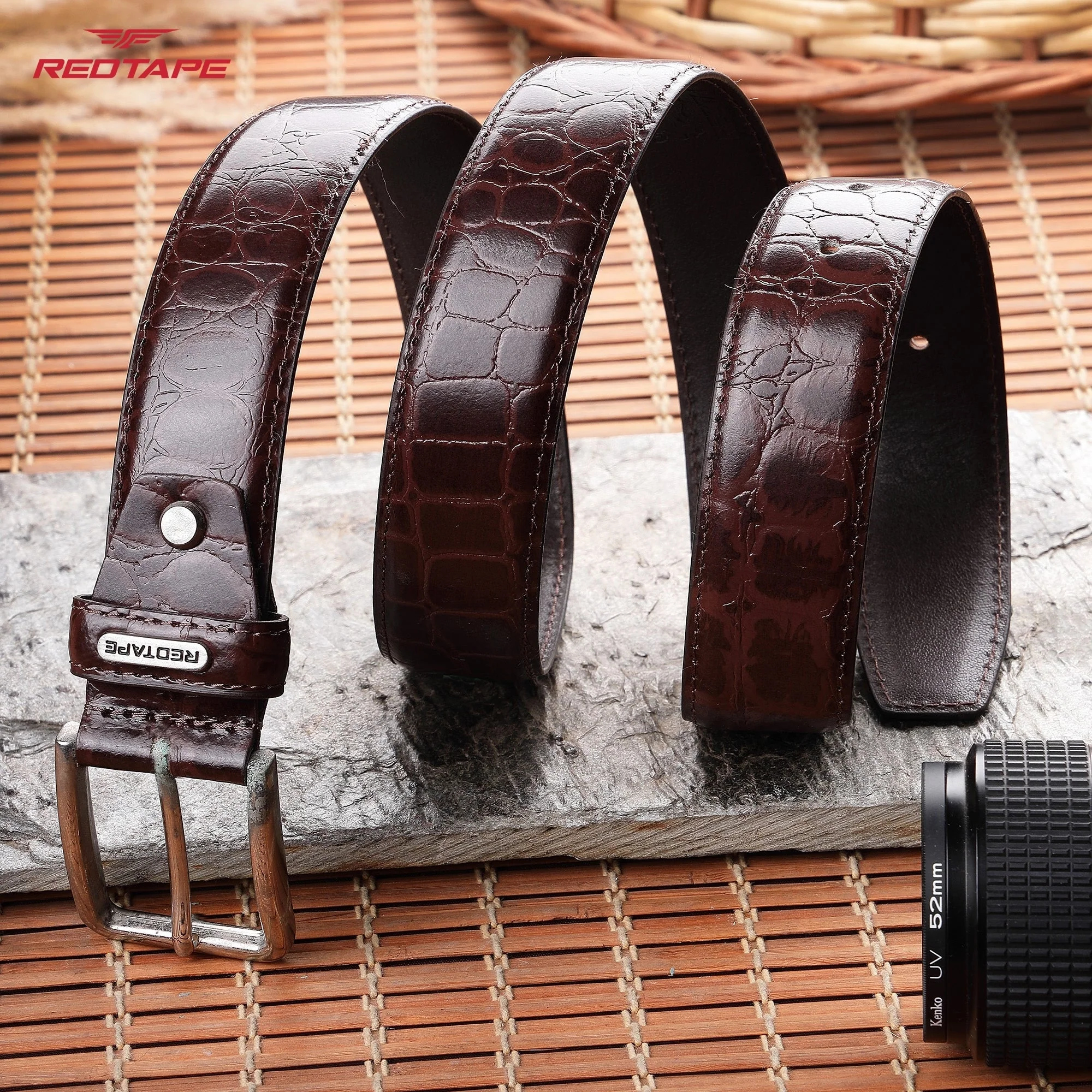 Men's Brown Casual Leather Belt - Image 2