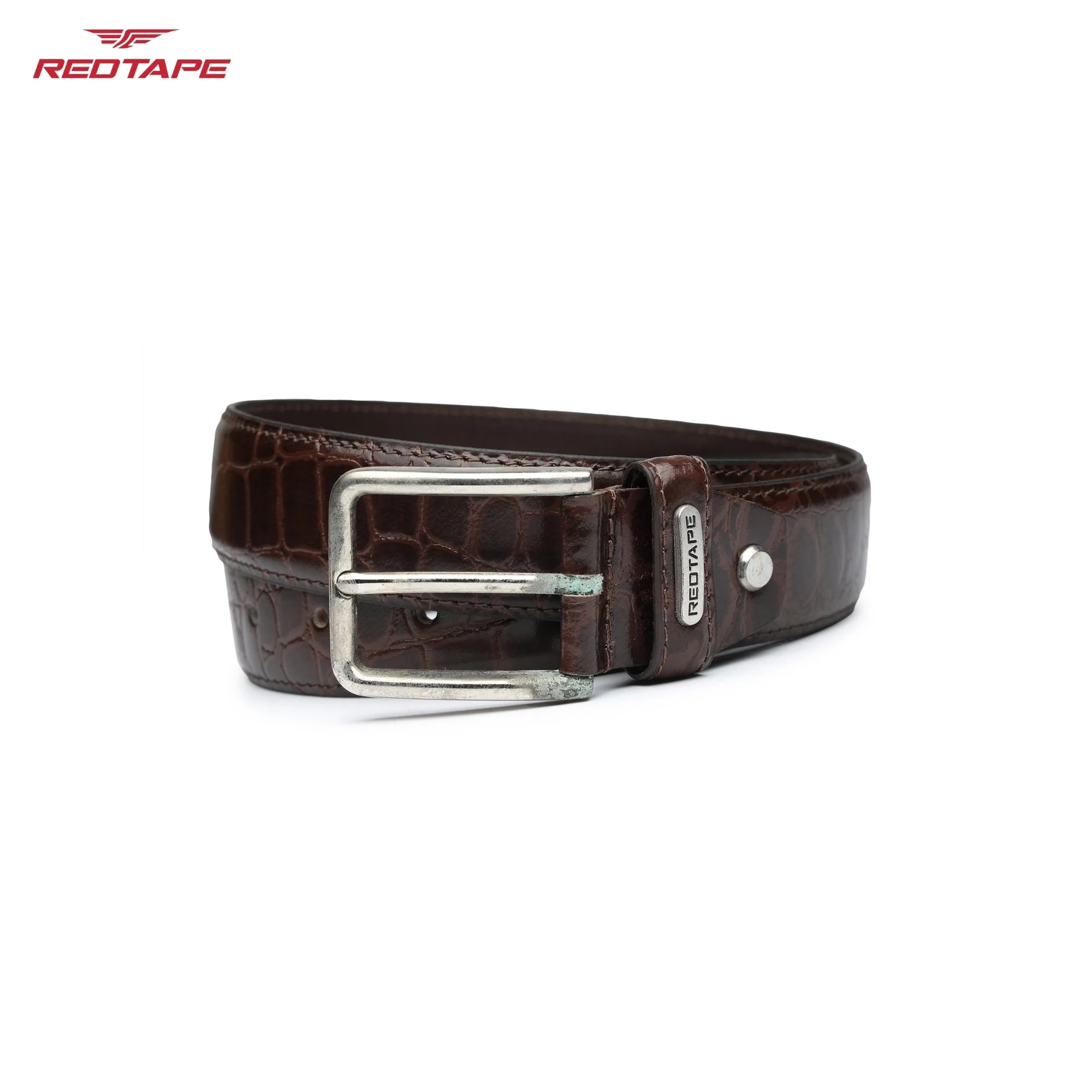 Men's Brown Casual Leather Belt - Image 4