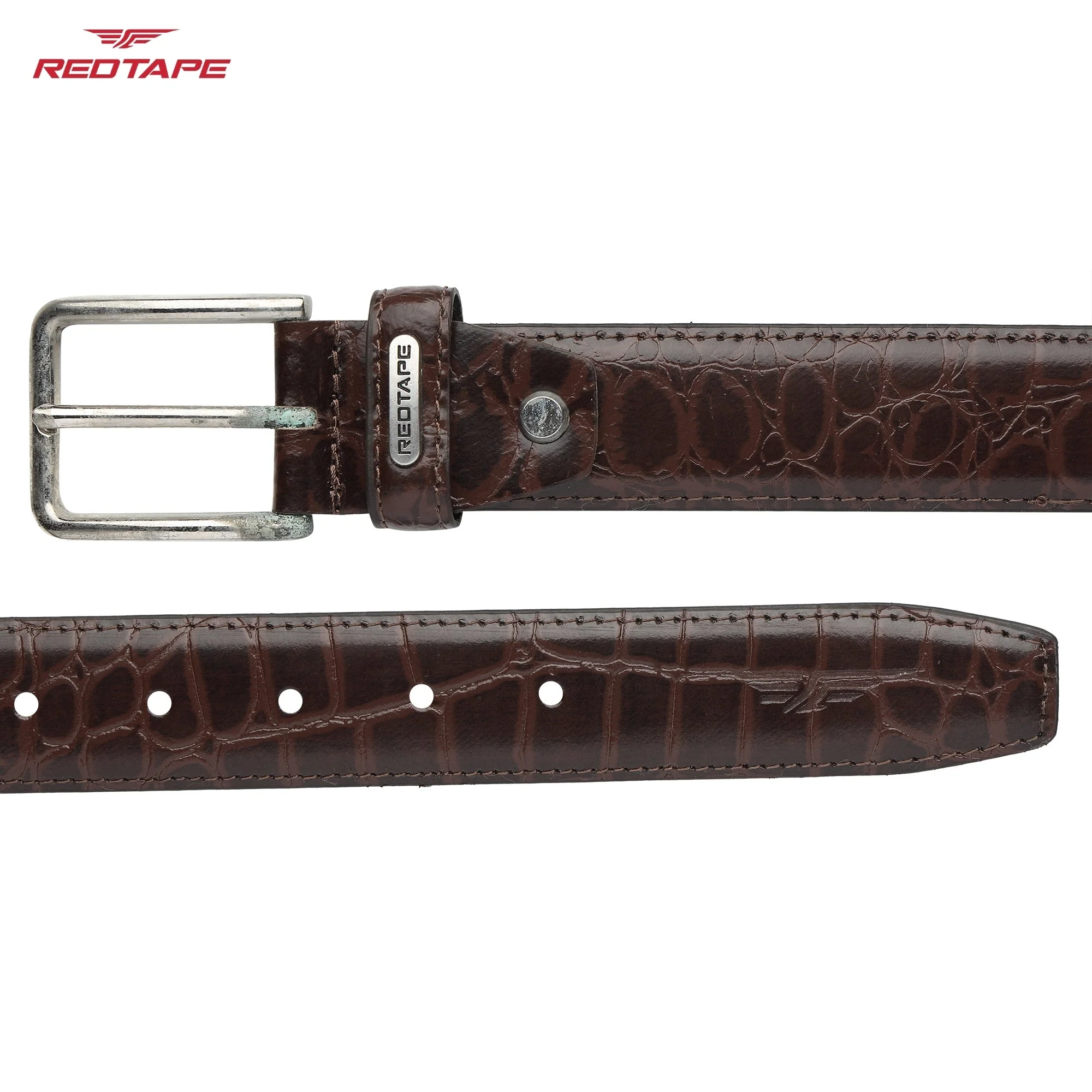 Men's Brown Casual Leather Belt - Image 5