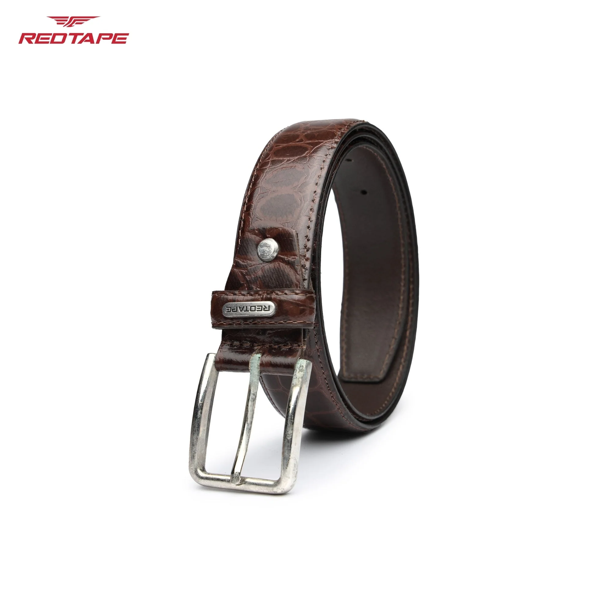Men's Brown Casual Leather Belt - Image 6