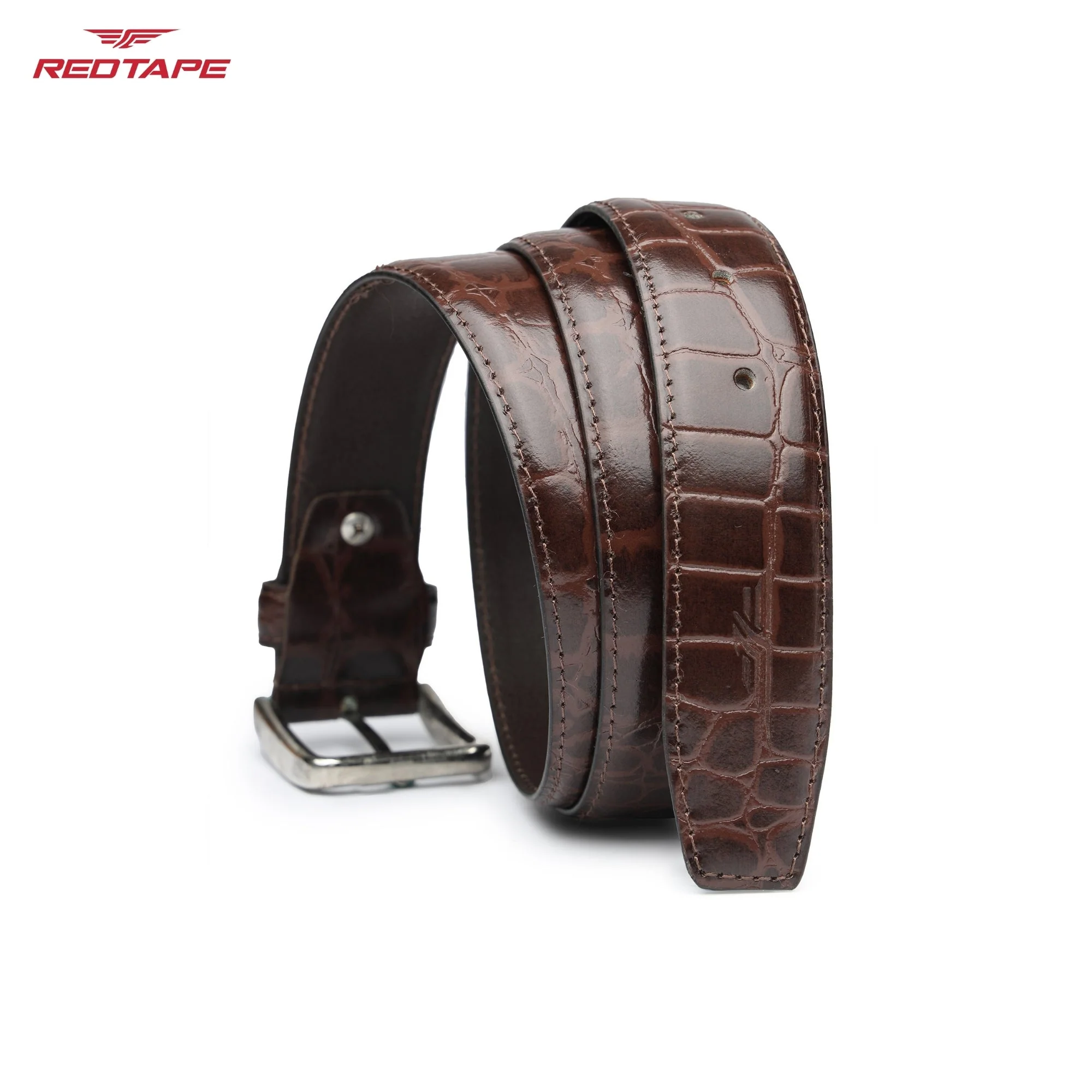 Men's Brown Casual Leather Belt - Image 7