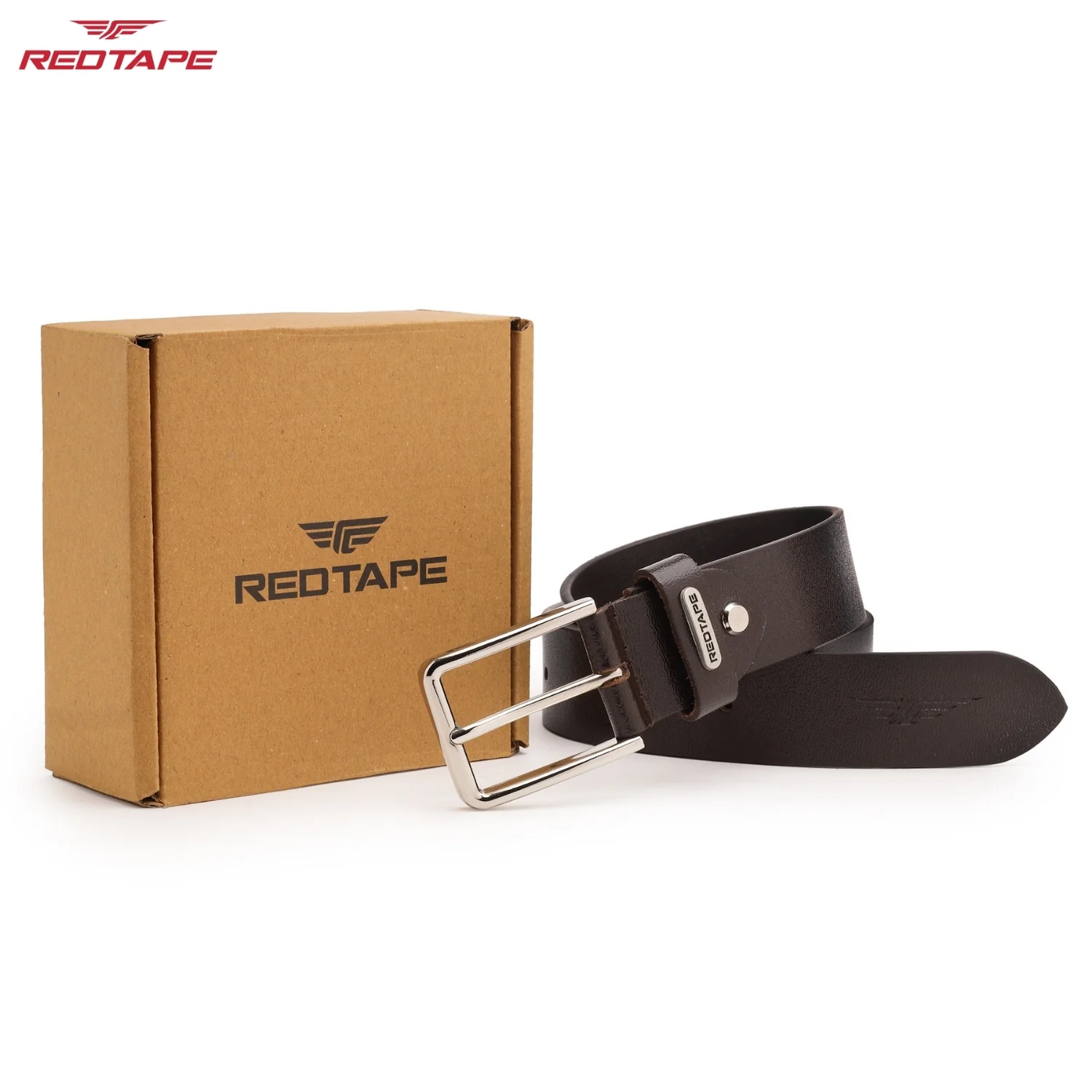 Men's Brown Formal Leather Belt - Image 2