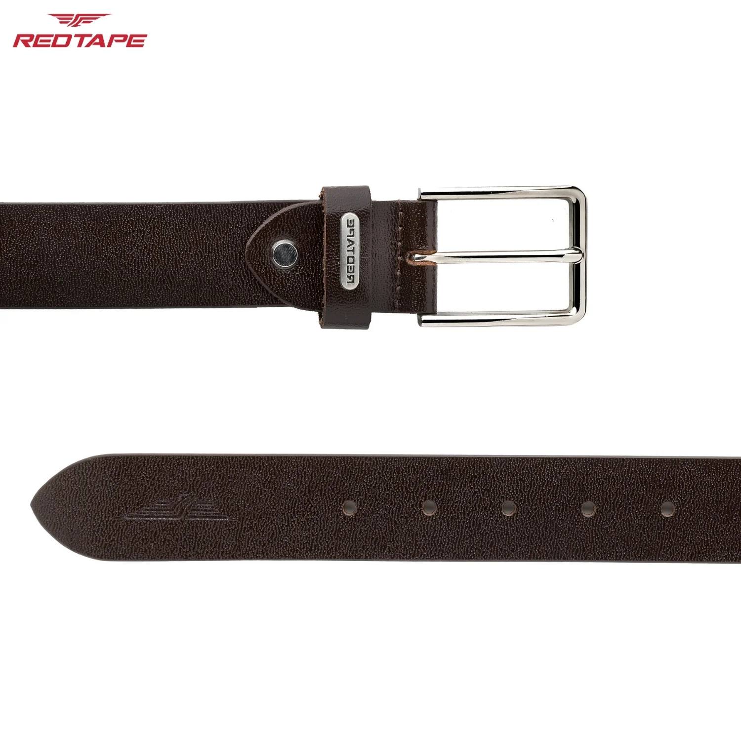 Men's Brown Formal Leather Belt - Image 5