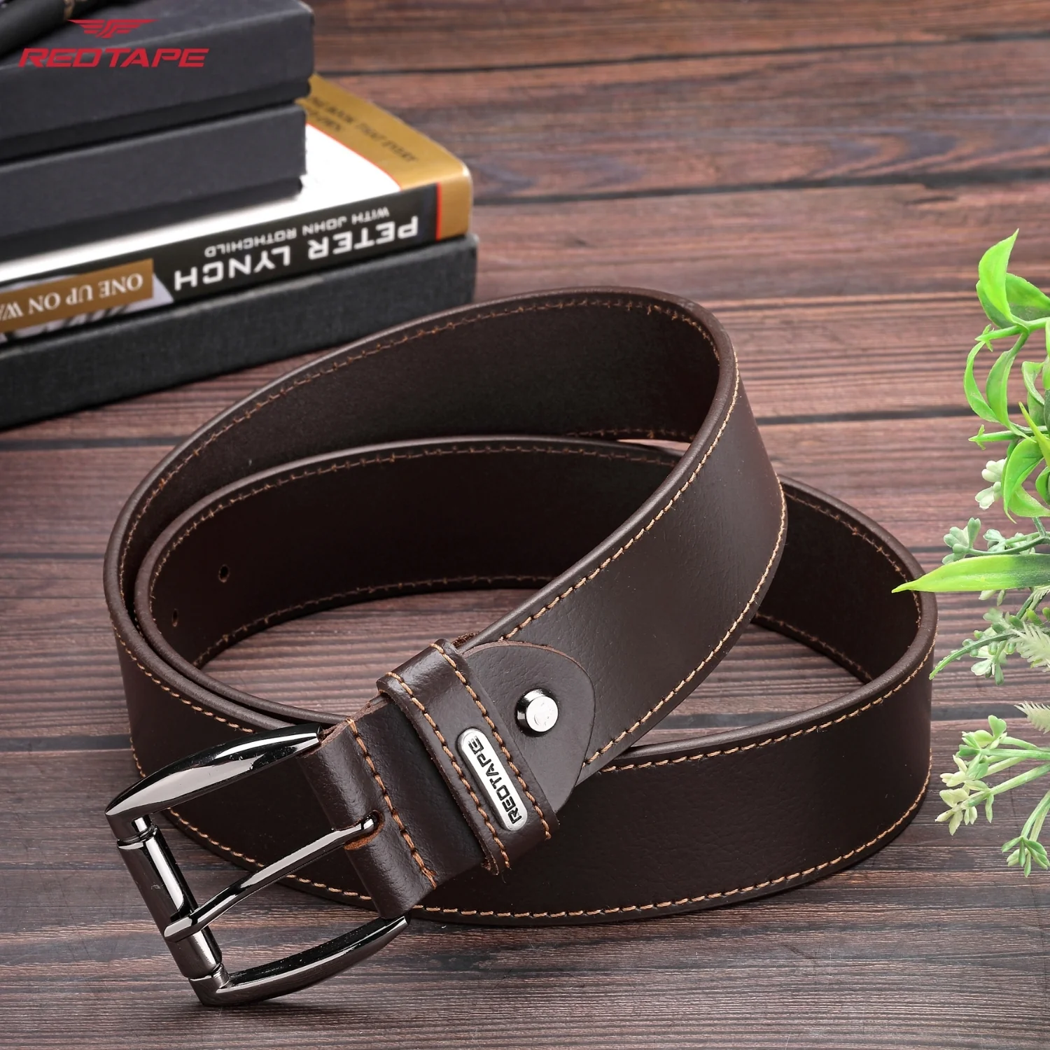 Men's Brown Formal Leather Belt - Image 3