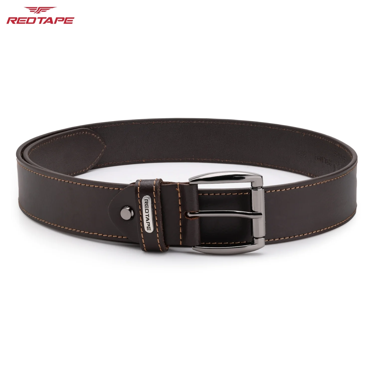 Men's Brown Formal Leather Belt - Image 4