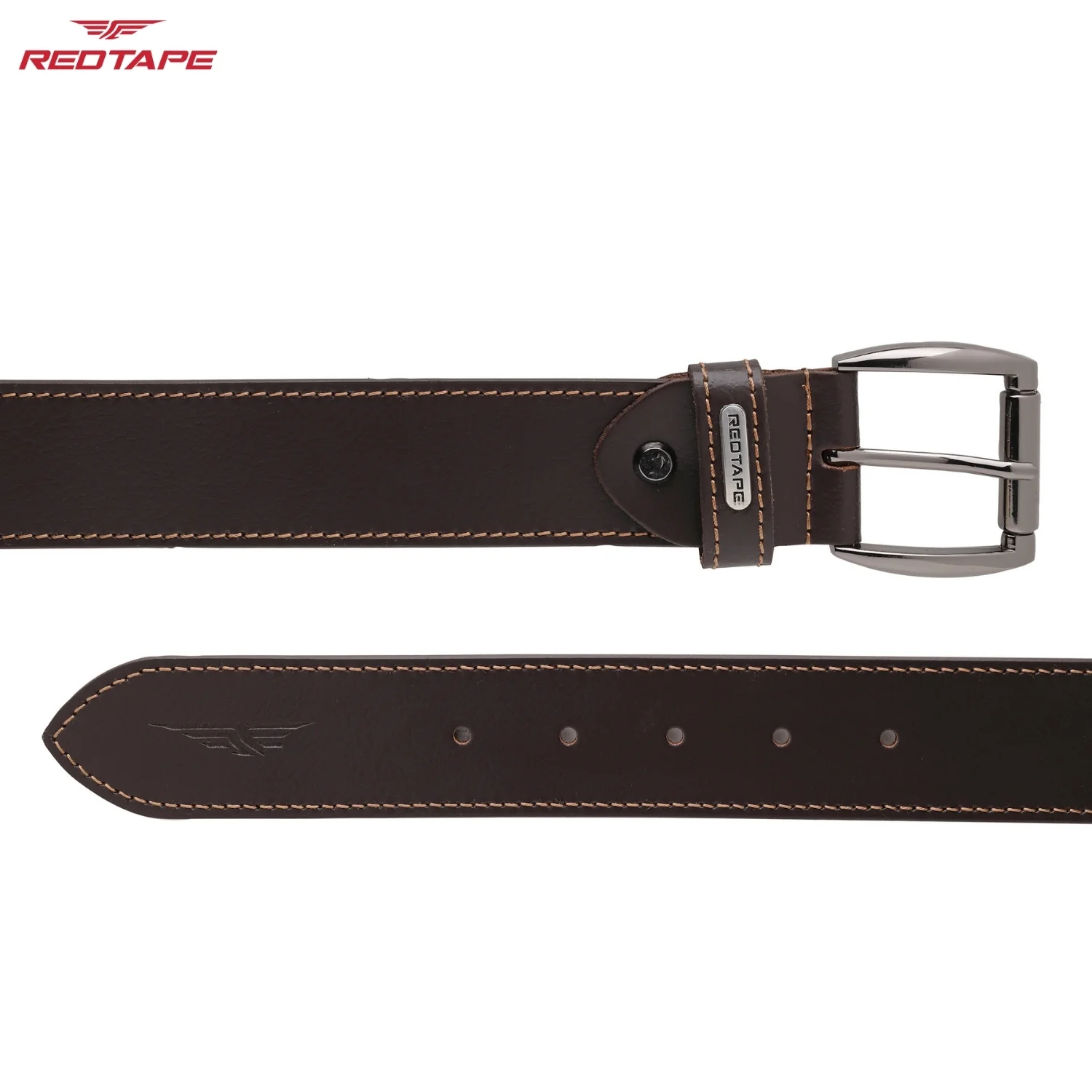 Men's Brown Formal Leather Belt - Image 5