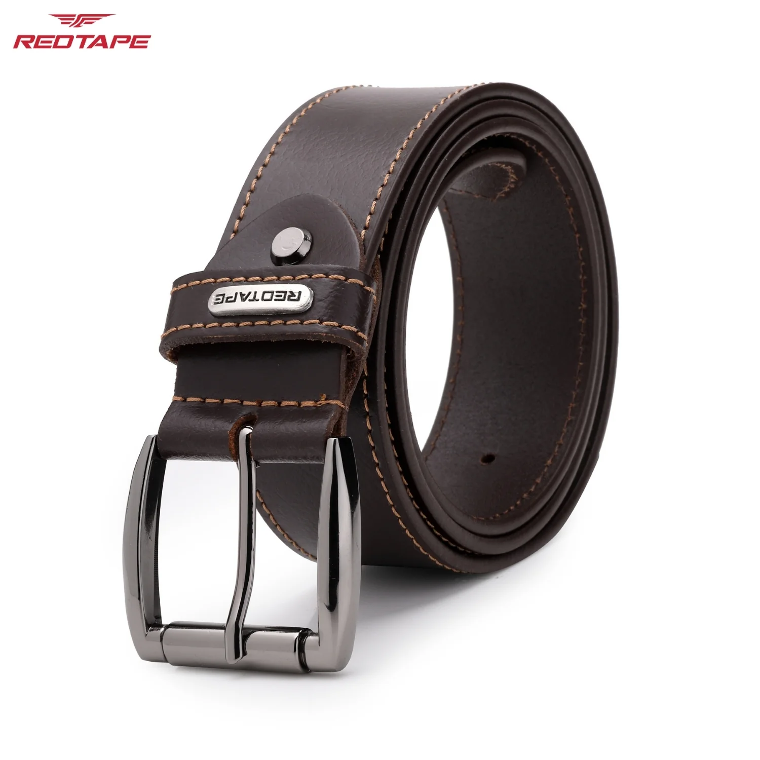 Men's Brown Formal Leather Belt - Image 6