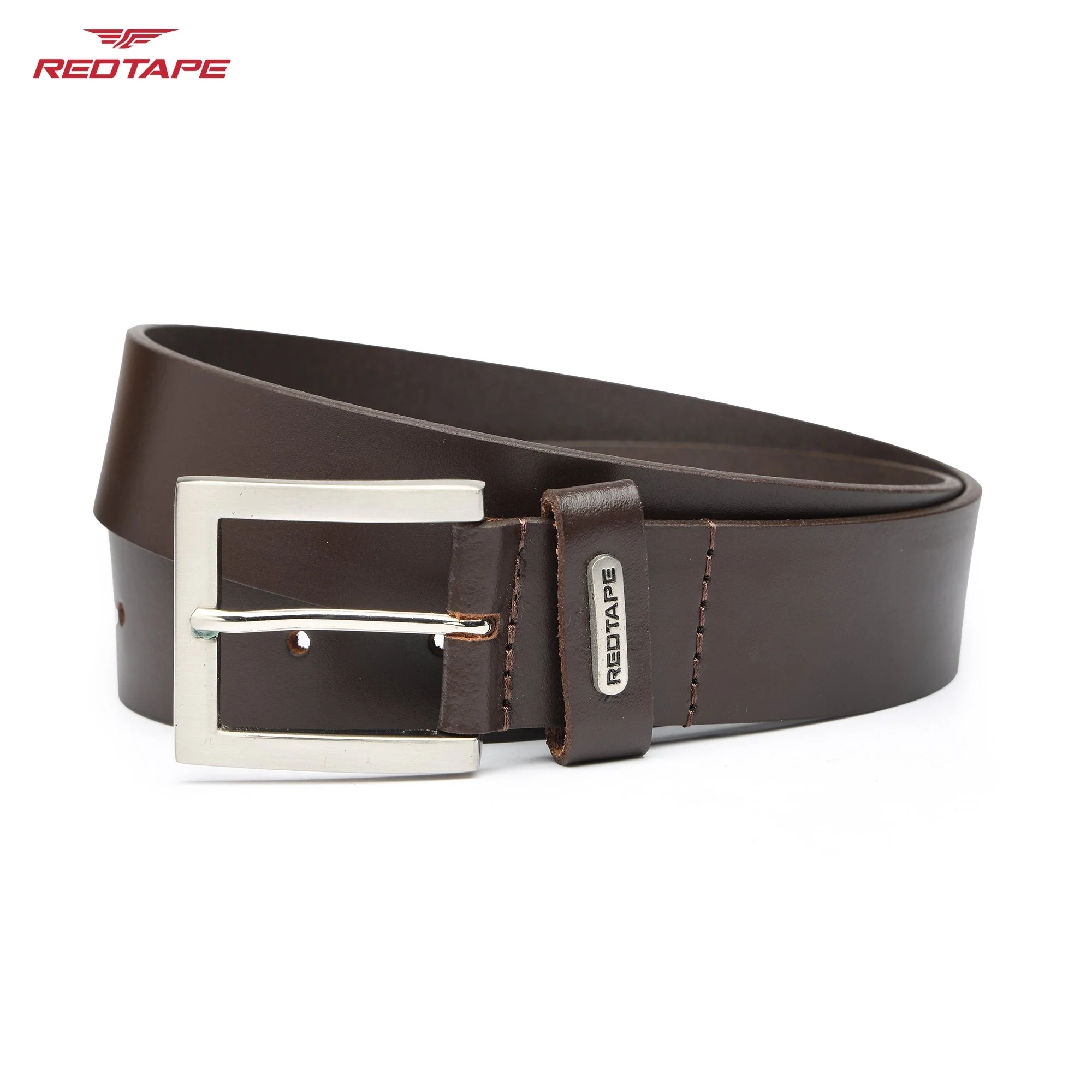 Men's Brown Formal Leather Belt - Image 4