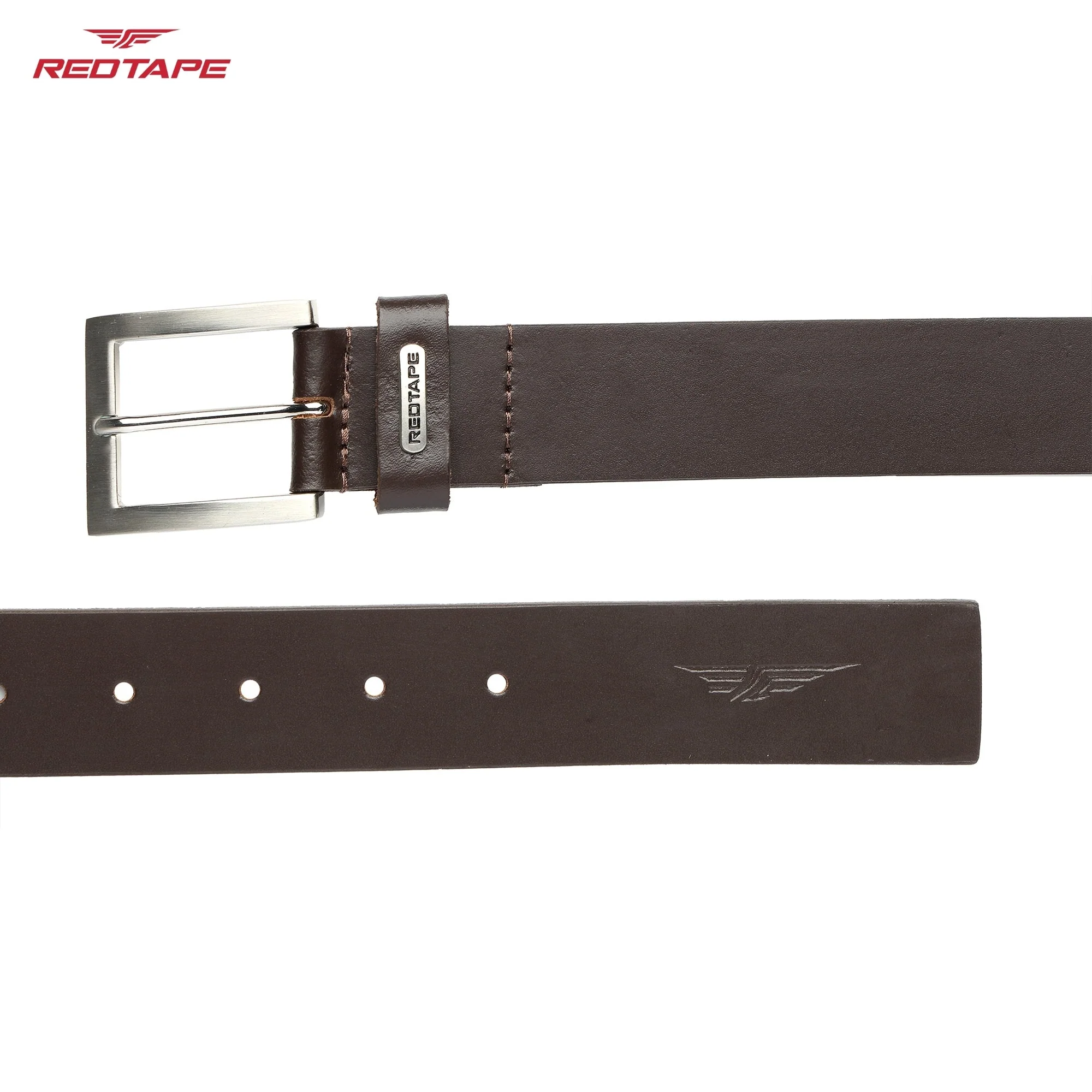 Men's Brown Formal Leather Belt - Image 5