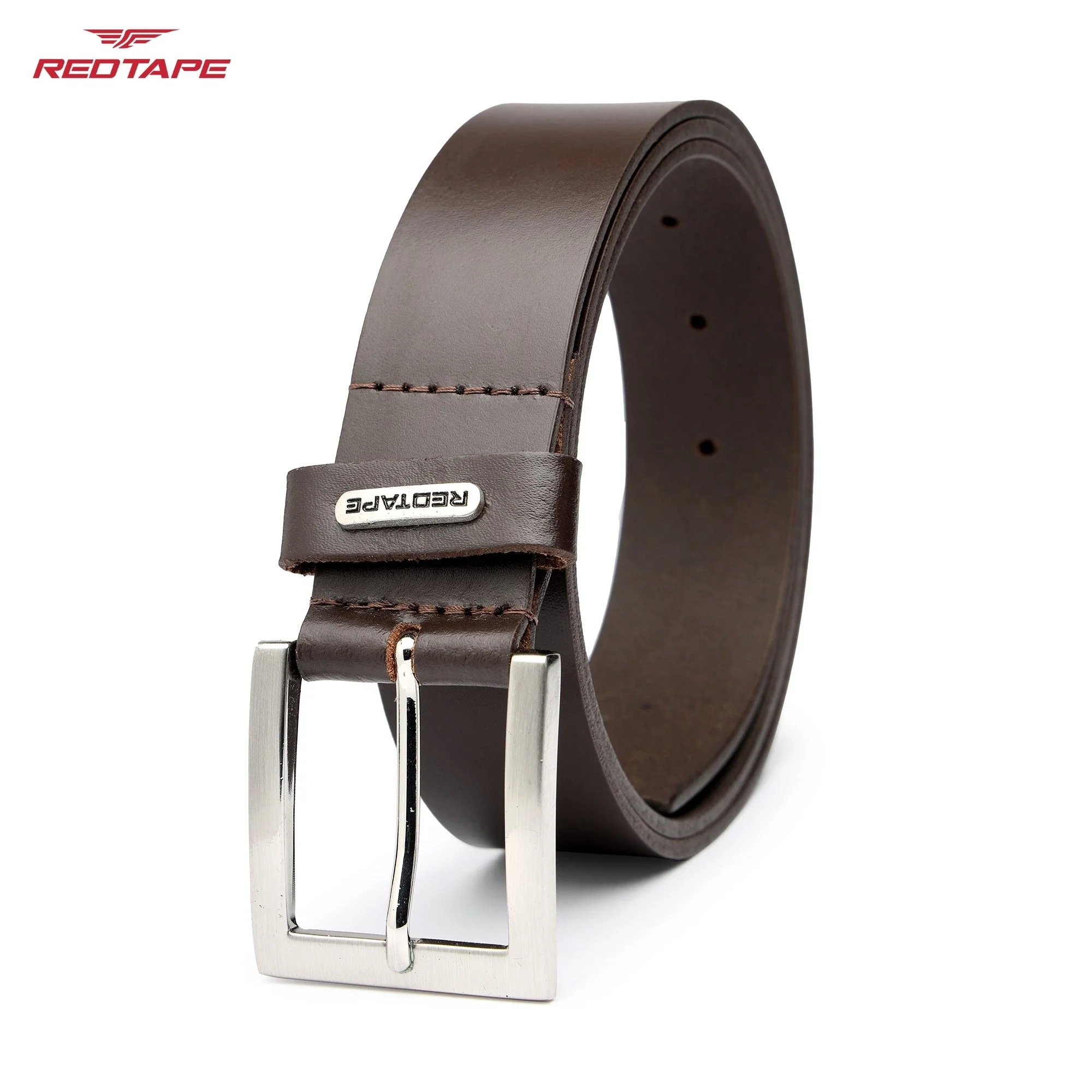Men's Brown Formal Leather Belt - Image 6