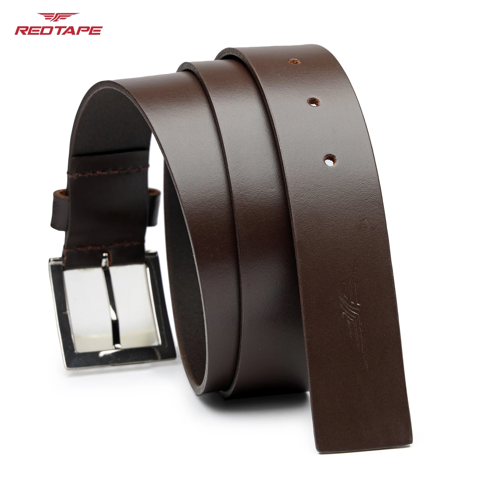 Men's Brown Formal Leather Belt - Image 7