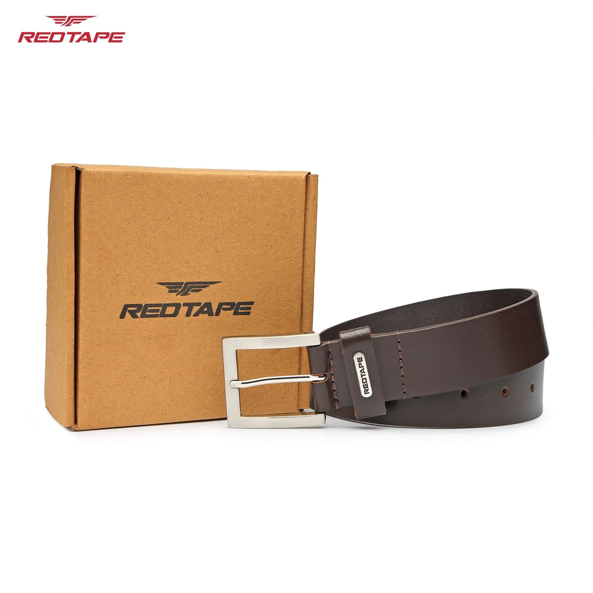 Men's Brown Formal Leather Belt - Image 8