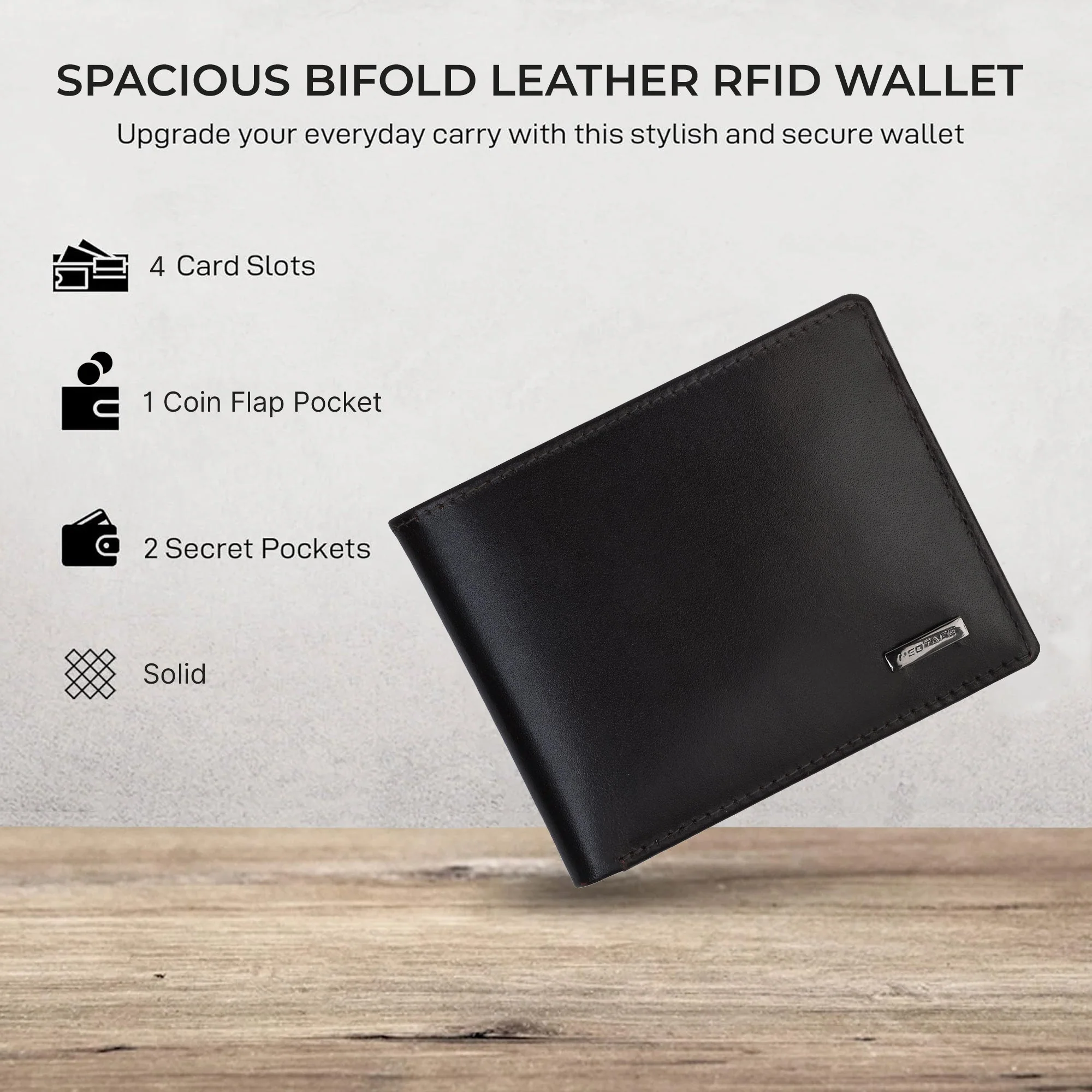 Men's Brown Genuine Leather Wallet and Belt Combo Gift Set - Image 6
