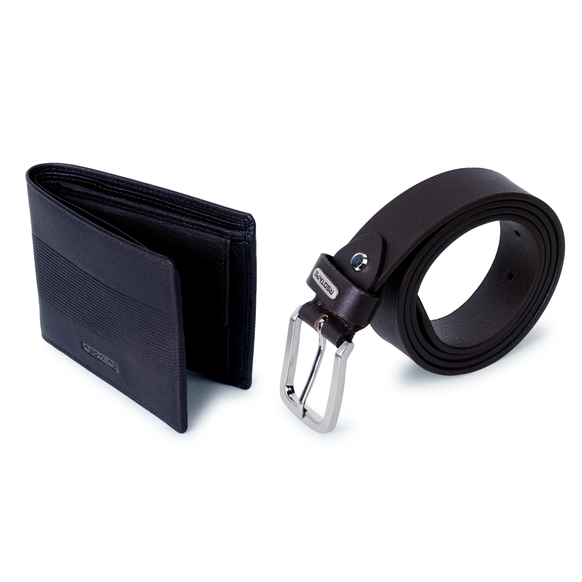 Men's Brown Genuine Leather Wallet & Belt Combo Gift Set - Image 2