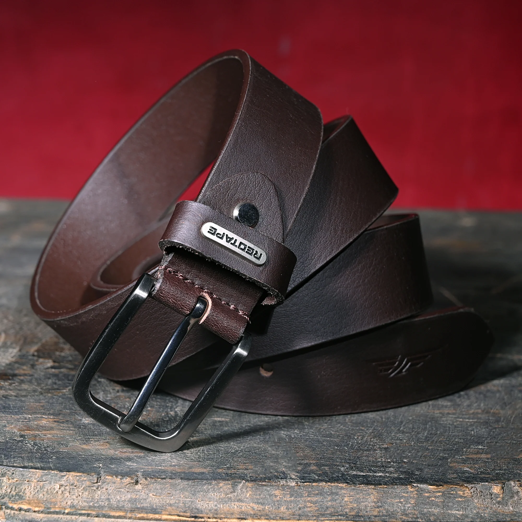 Men's Brown Genuine Leather Wallet & Belt Combo Gift Set - Image 3