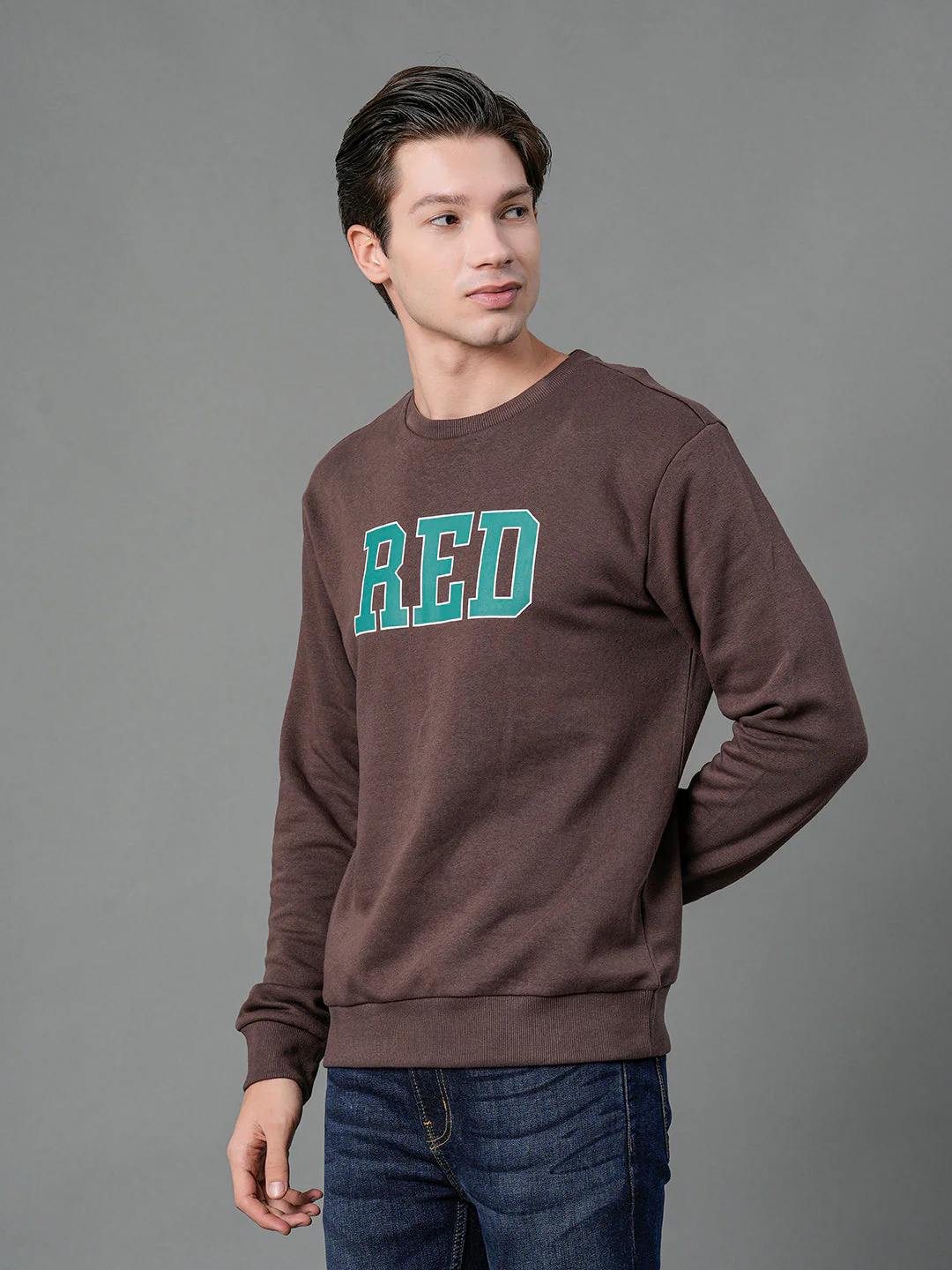 Men's Brown Graphic Print Sweatshirt - Image 2