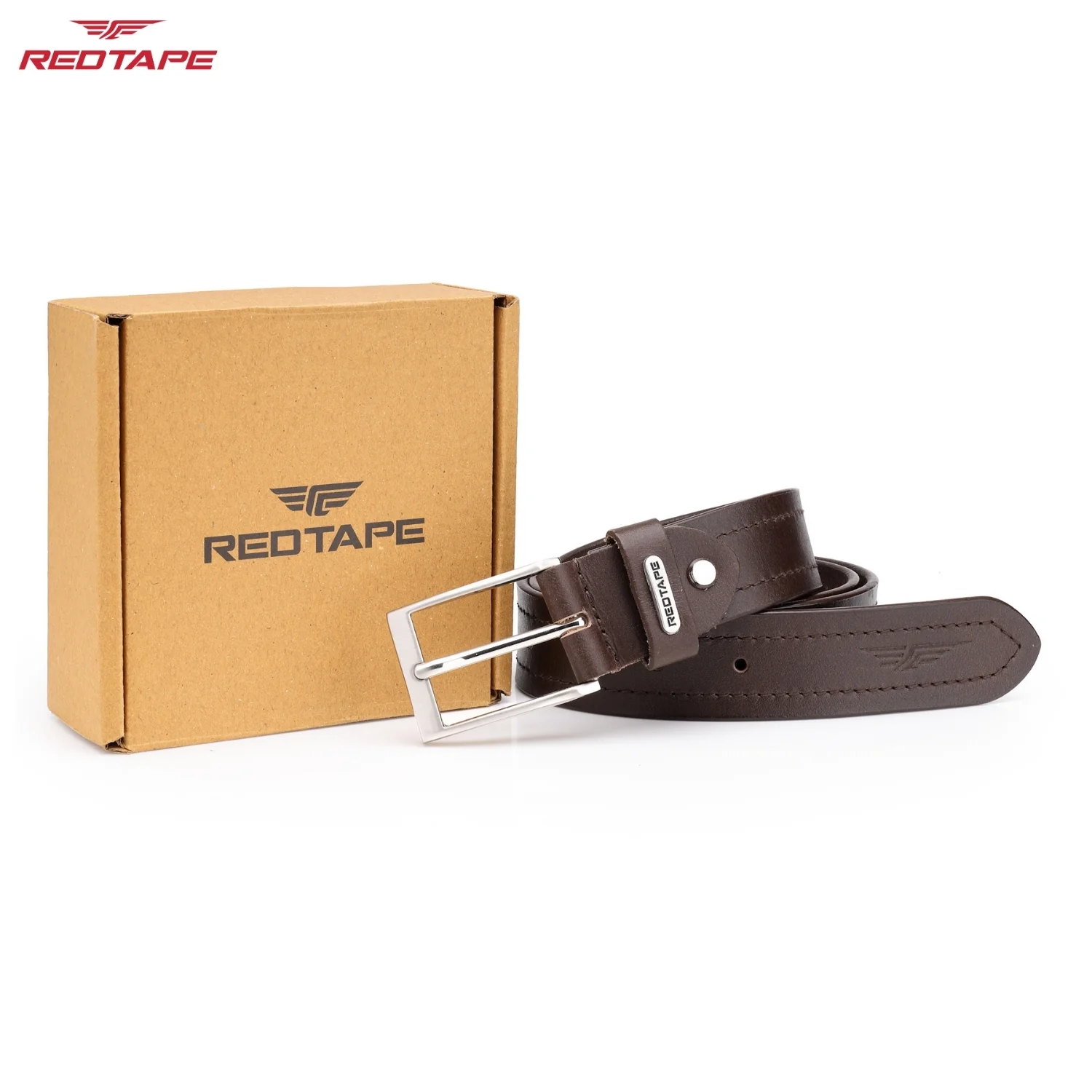 Men's Brown Leather Belt - Image 2